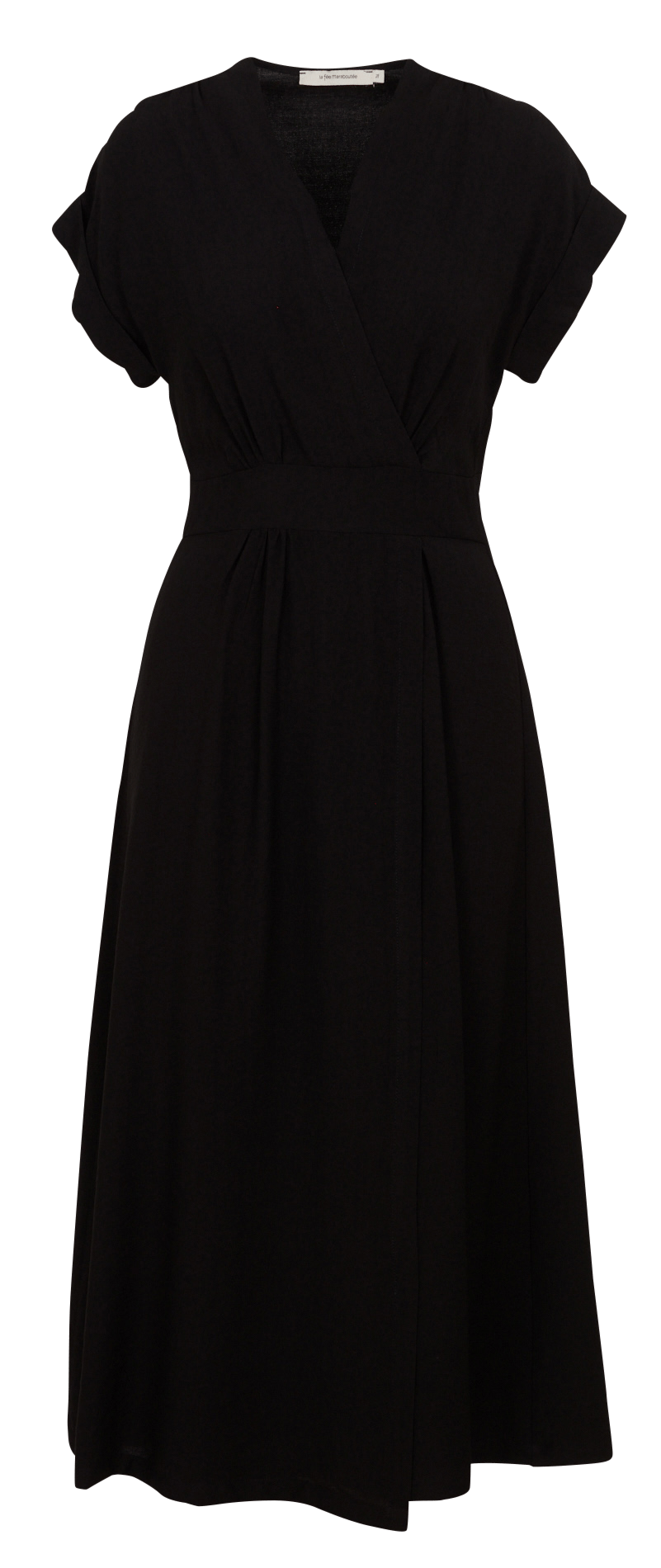 Long V-neck dress LA FEE MARABOUTEE Black