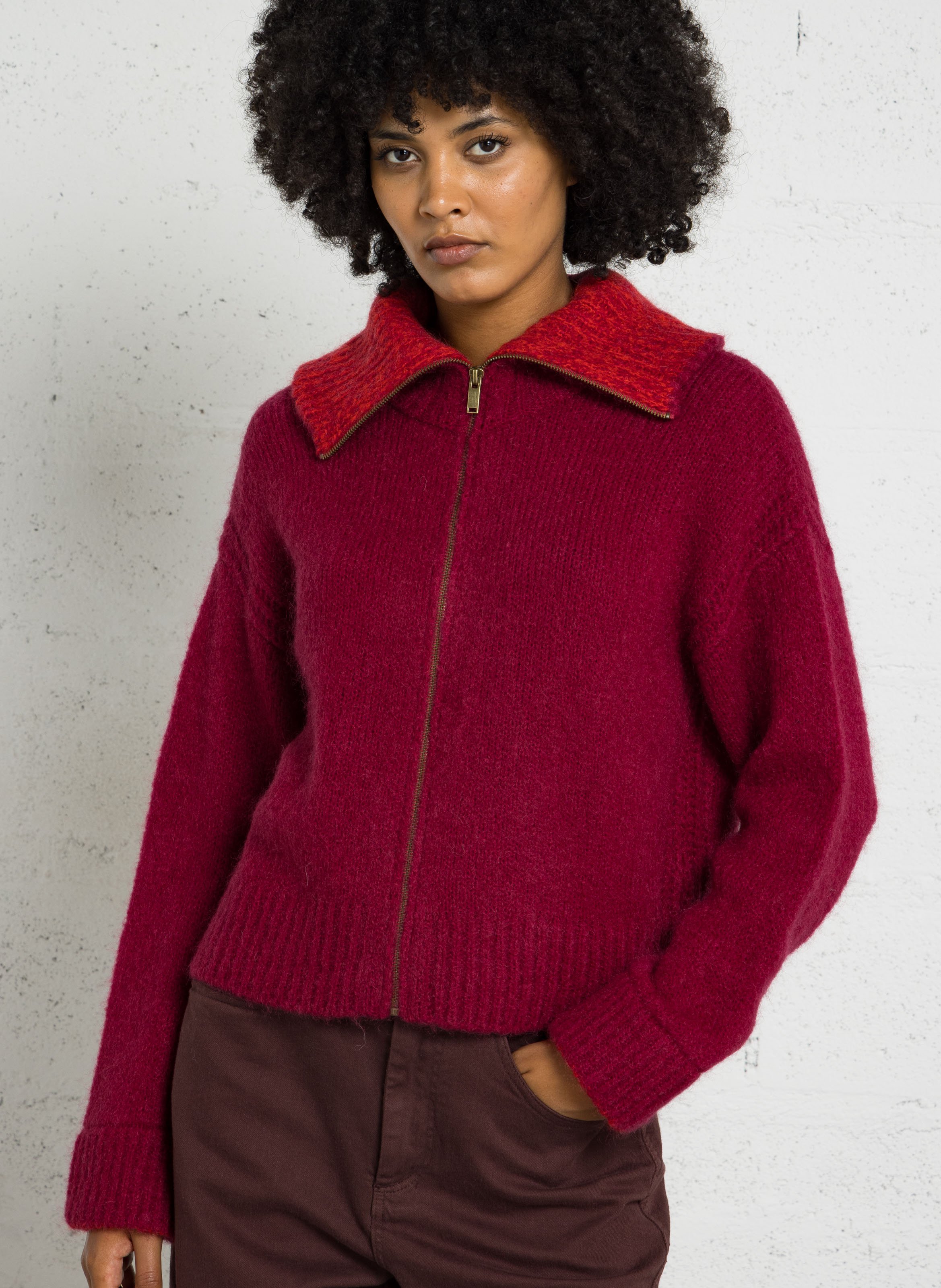 Loose-fit cardigan MAISON ANJE Plums