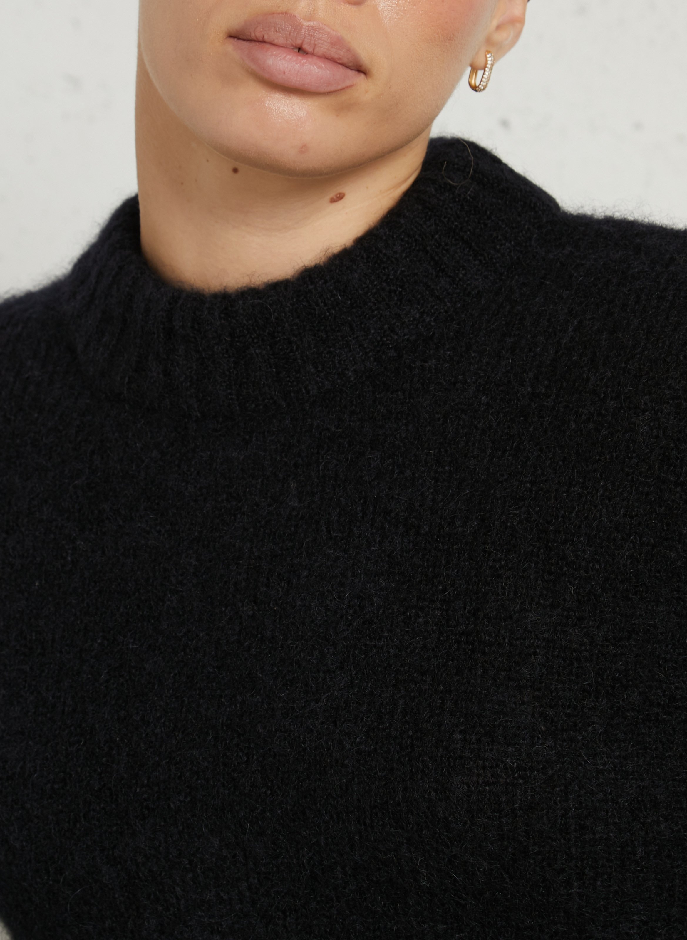Oversized sweater with puffy sleeves in blended mohair DES PETITS HAUTS Blue