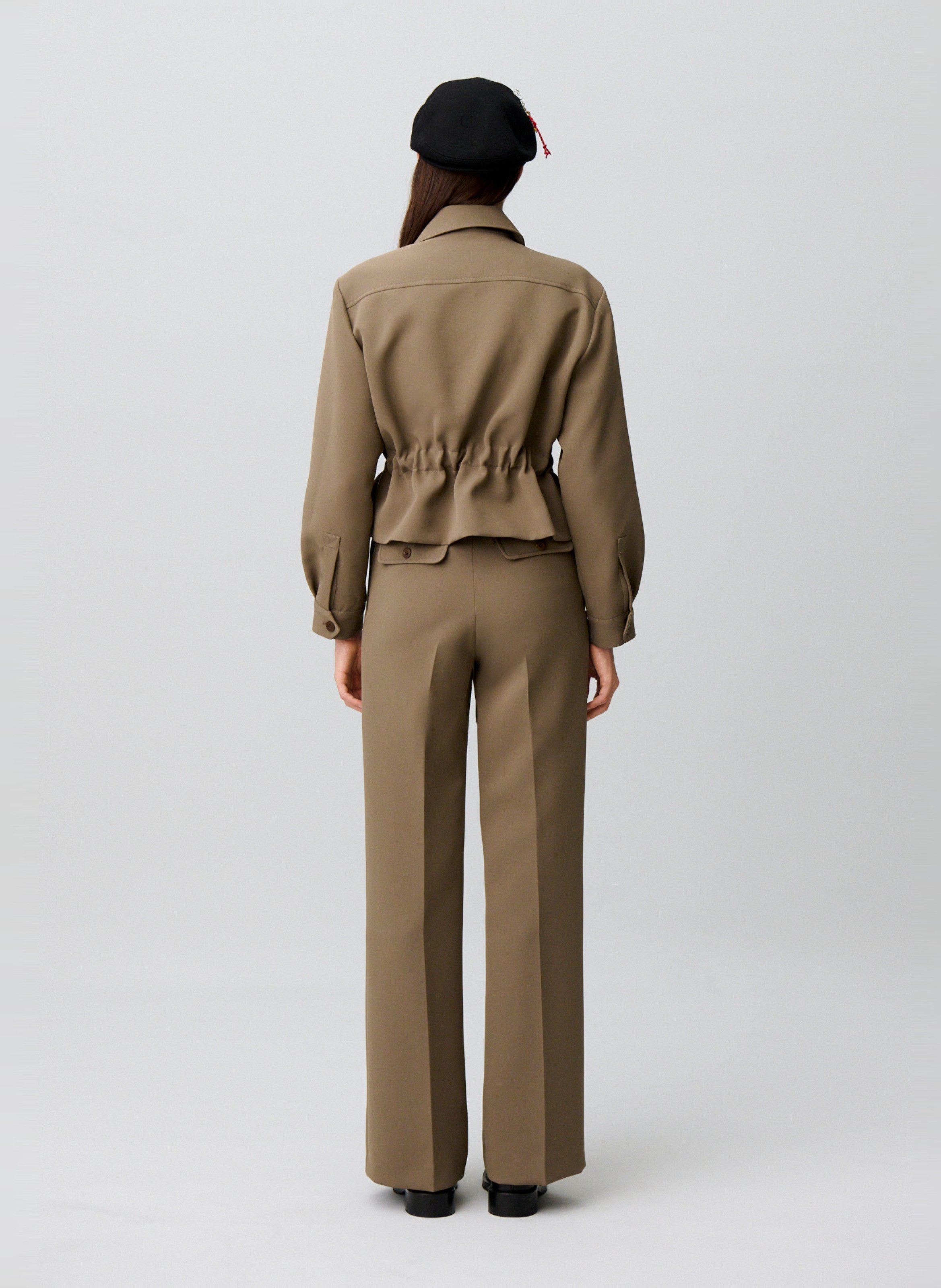 Blouson cintré manches longues uni  CLAUDIE PIERLOT Kaki