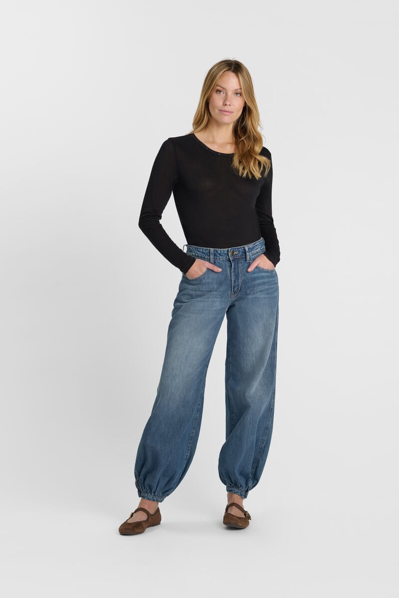 Loose jeans, wide, length 34 LE TEMPS DES CERISES Blue