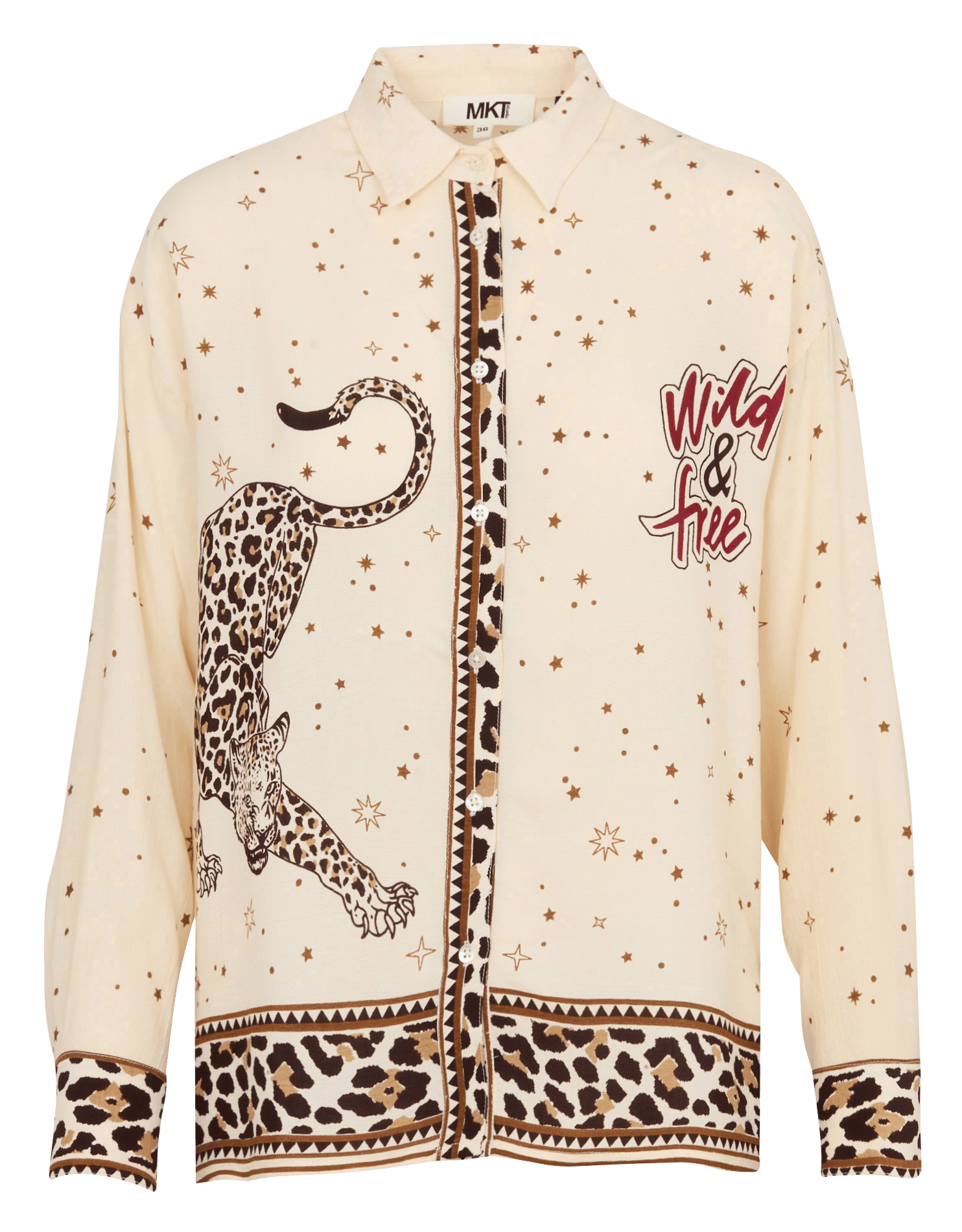 Chemise ample sérigraphiée MKT Beige