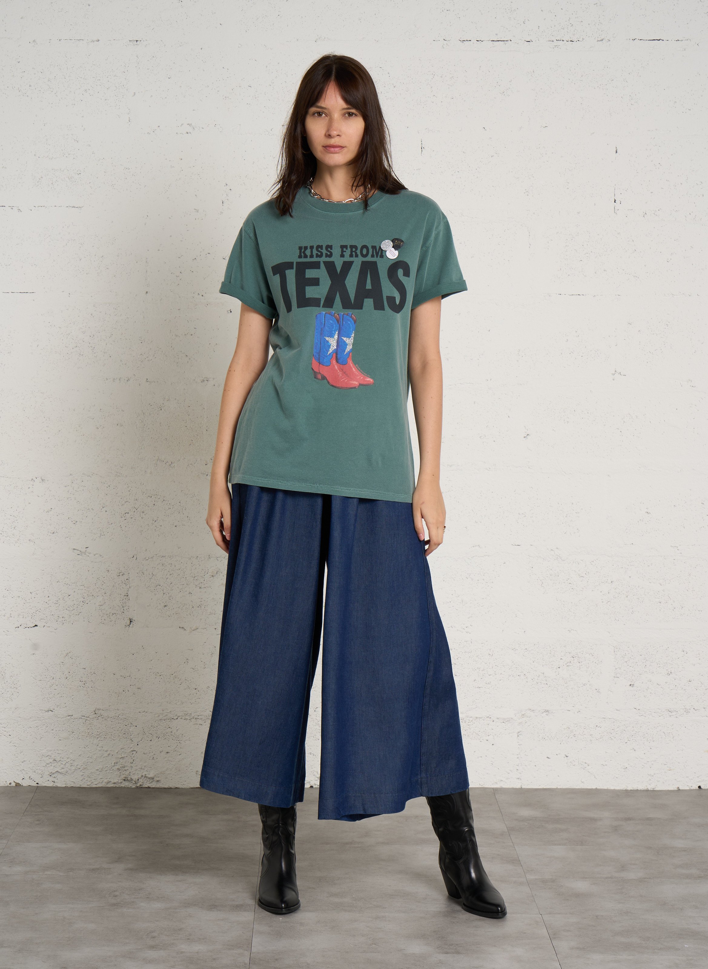 Tee-shirt imprimé en coton NEWTONE Vert