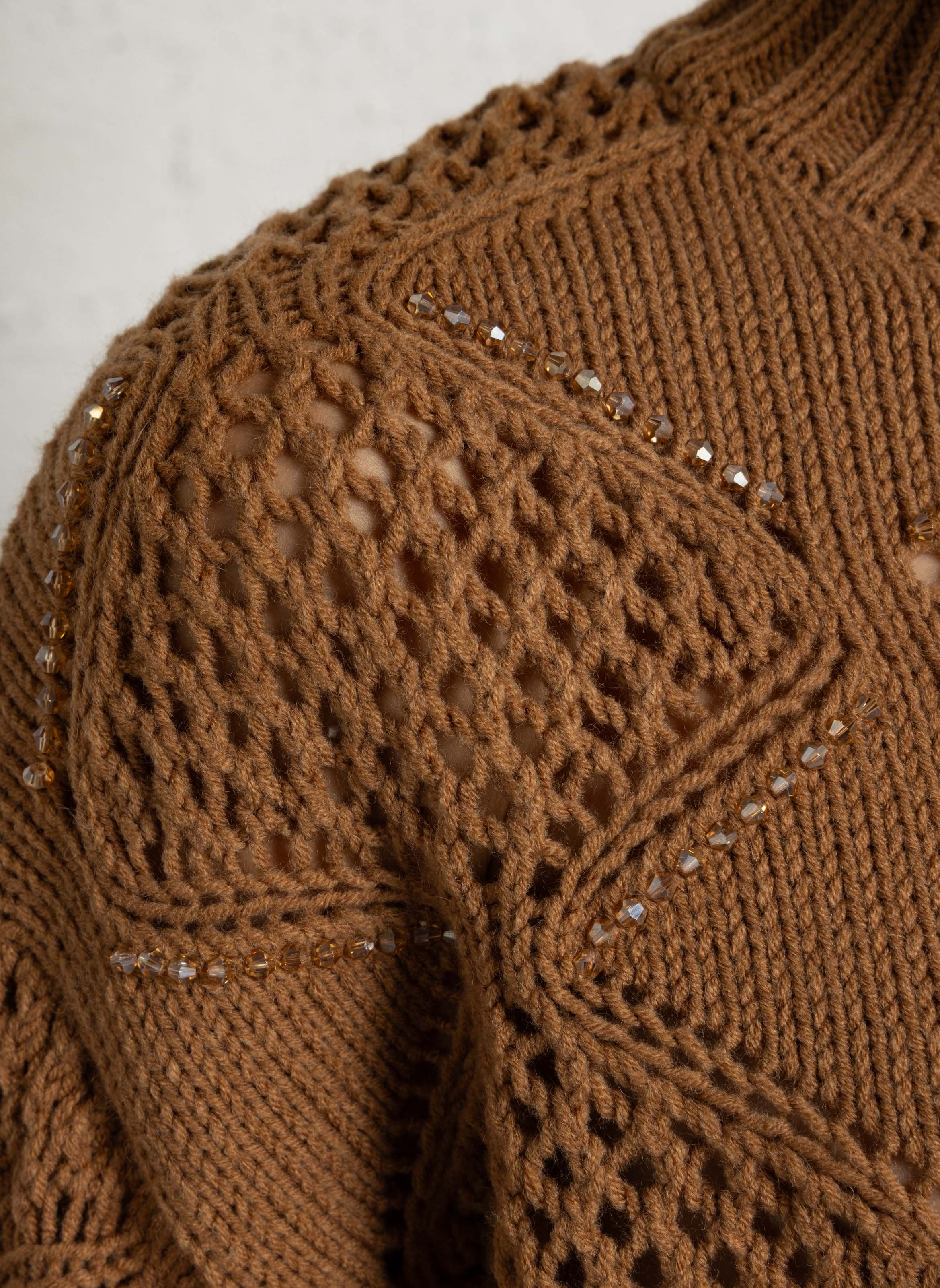 Turtleneck poncho LIU JO Brown