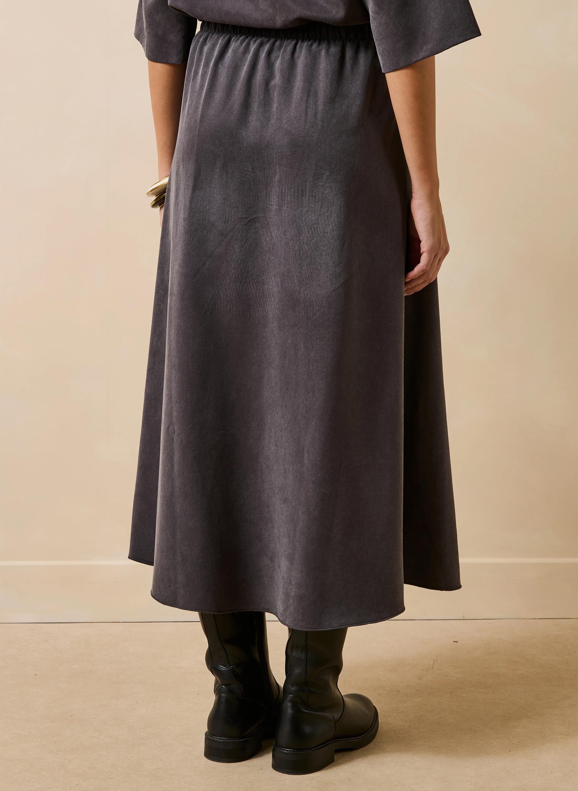 Long flared skirt LA FEE MARABOUTEE Grey