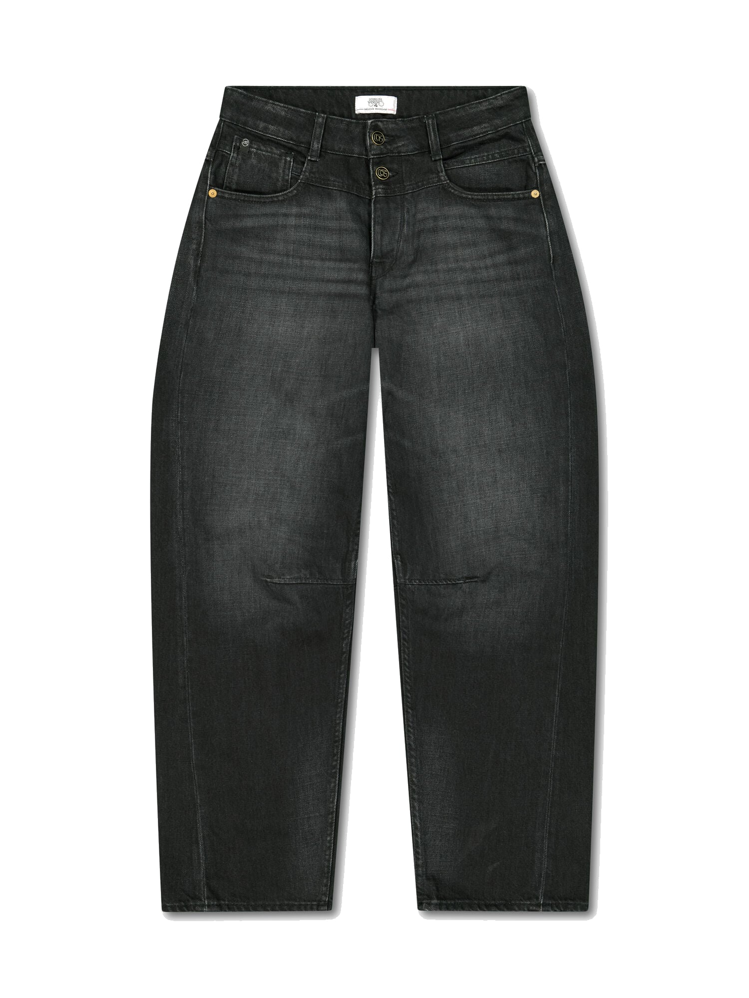 Loose-Fit Buttoned Jeans LE TEMPS DES CERISES Black