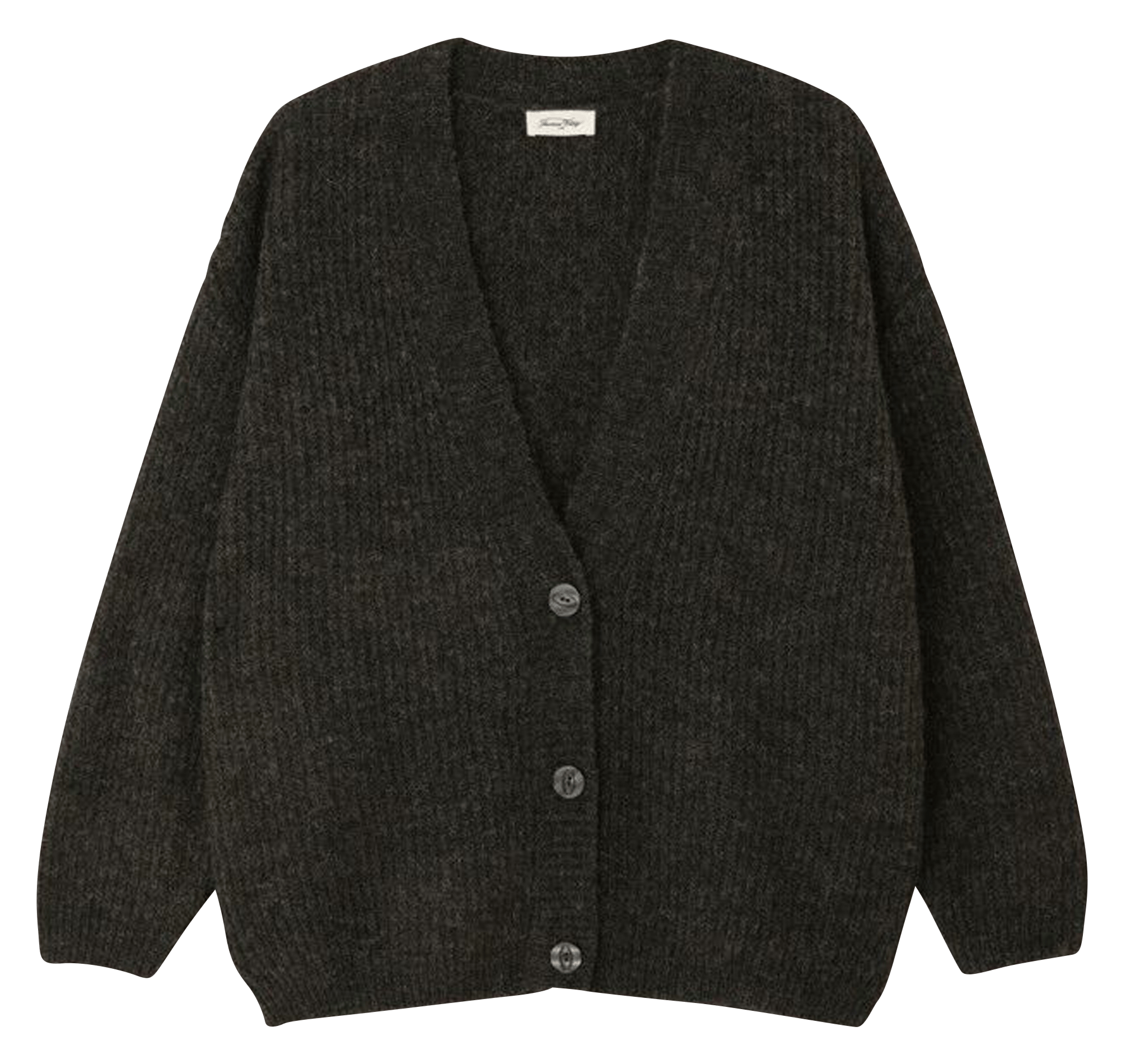Loose-fit mixed-knit V-neck cardigan AMERICAN VINTAGE