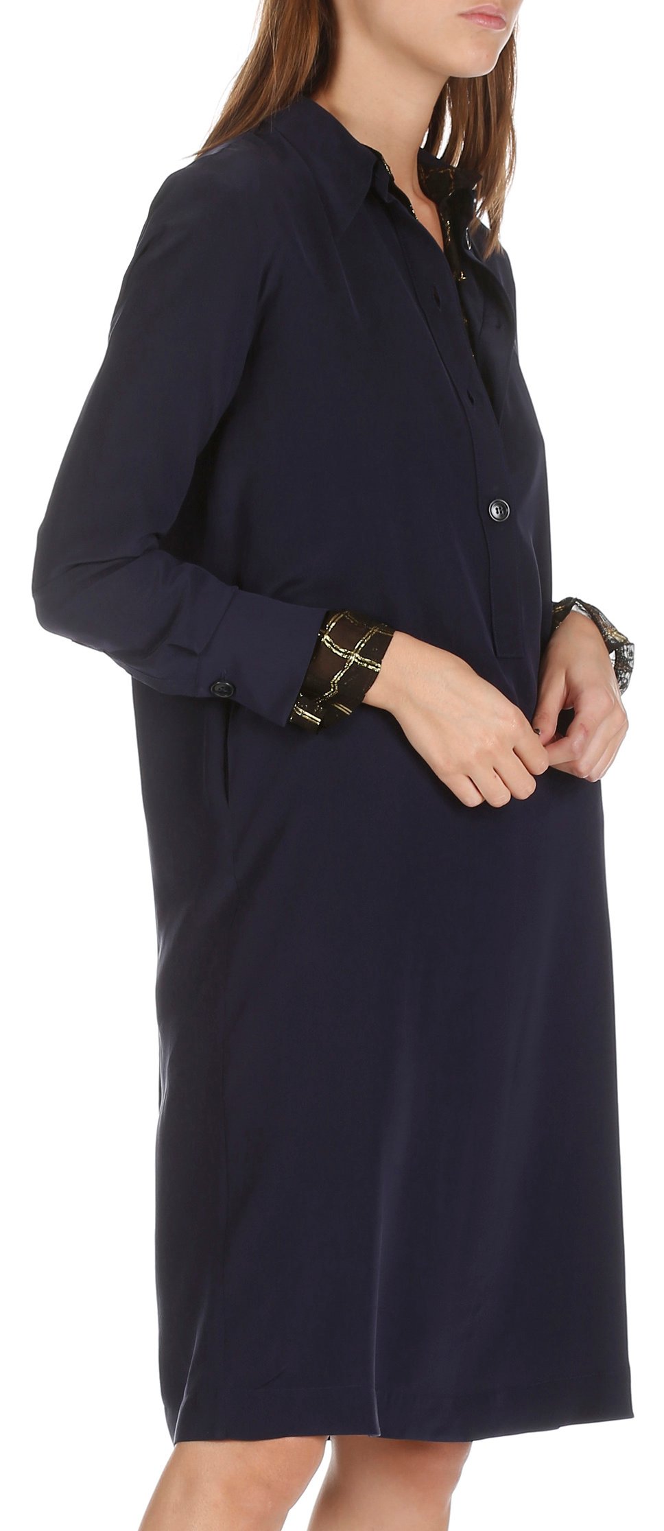 Silk shirt dress  MOMONI Blue