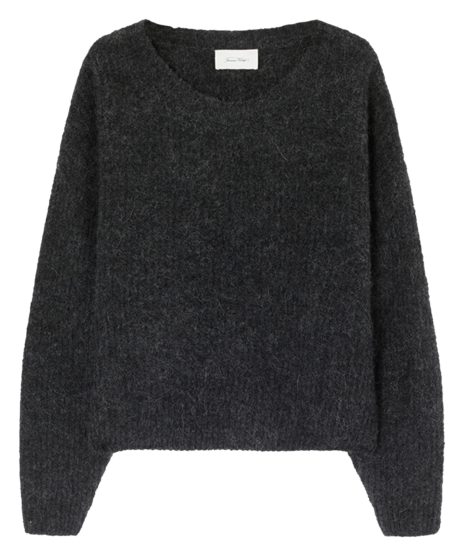 Einfarbiger Pullover mit Rundhalsausschnitt AMERICAN VINTAGE Grau