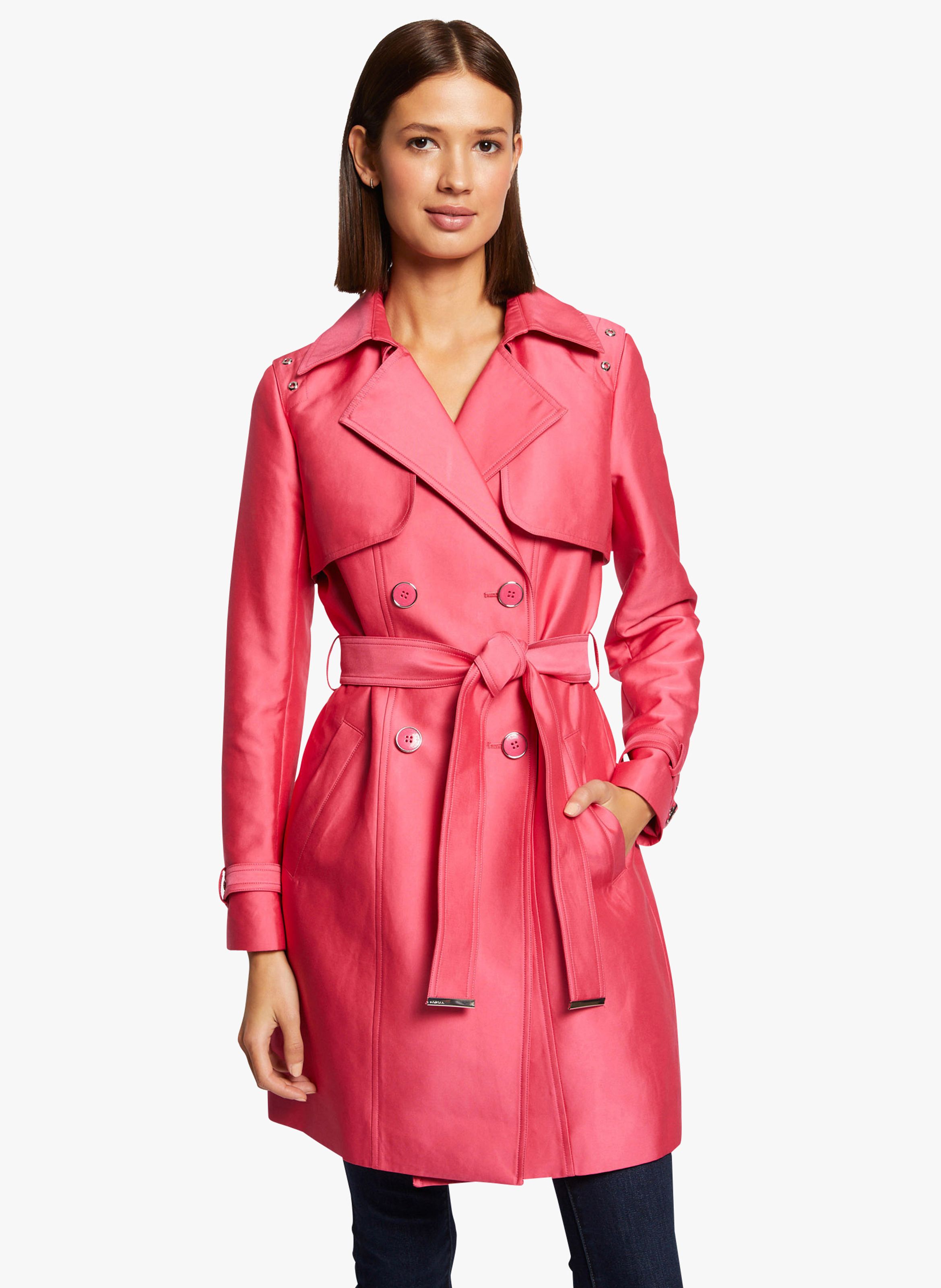 Trench coat Droit Avec Ceinture Gika Fuchsia Morgan Femme