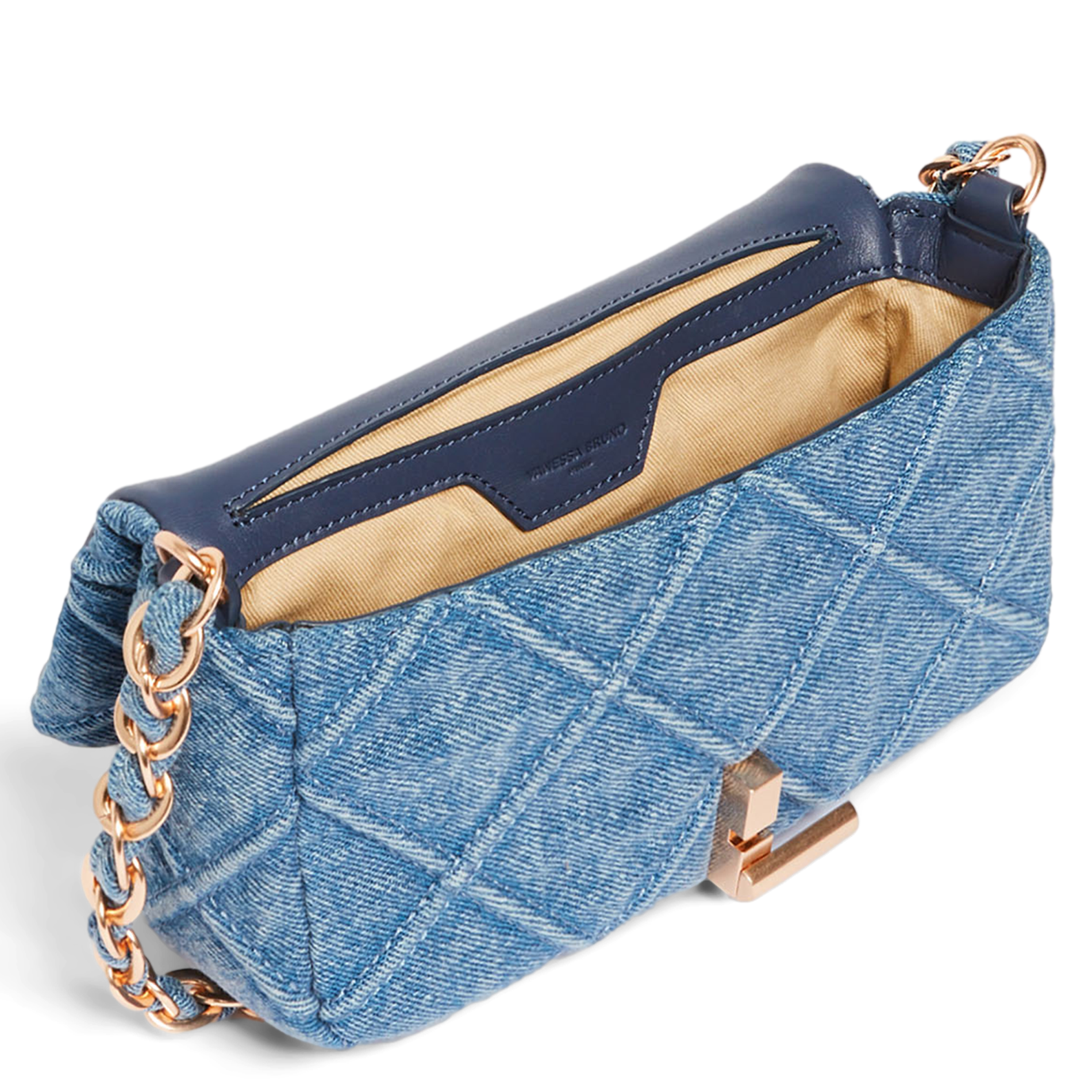 Sac bandoulière en denim de coton Bleu