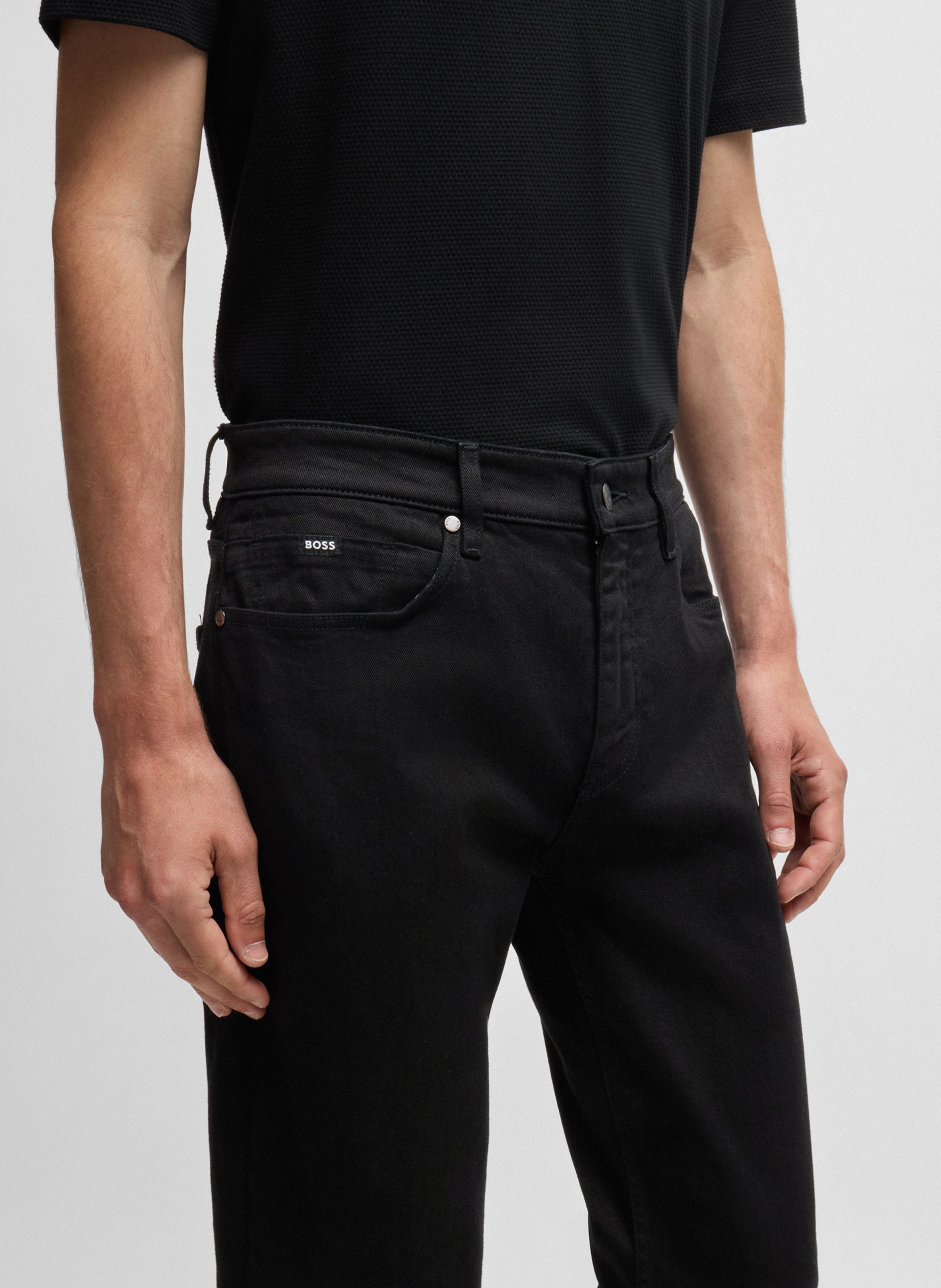 Regular-fit cotton-blend jeans BOSS Black