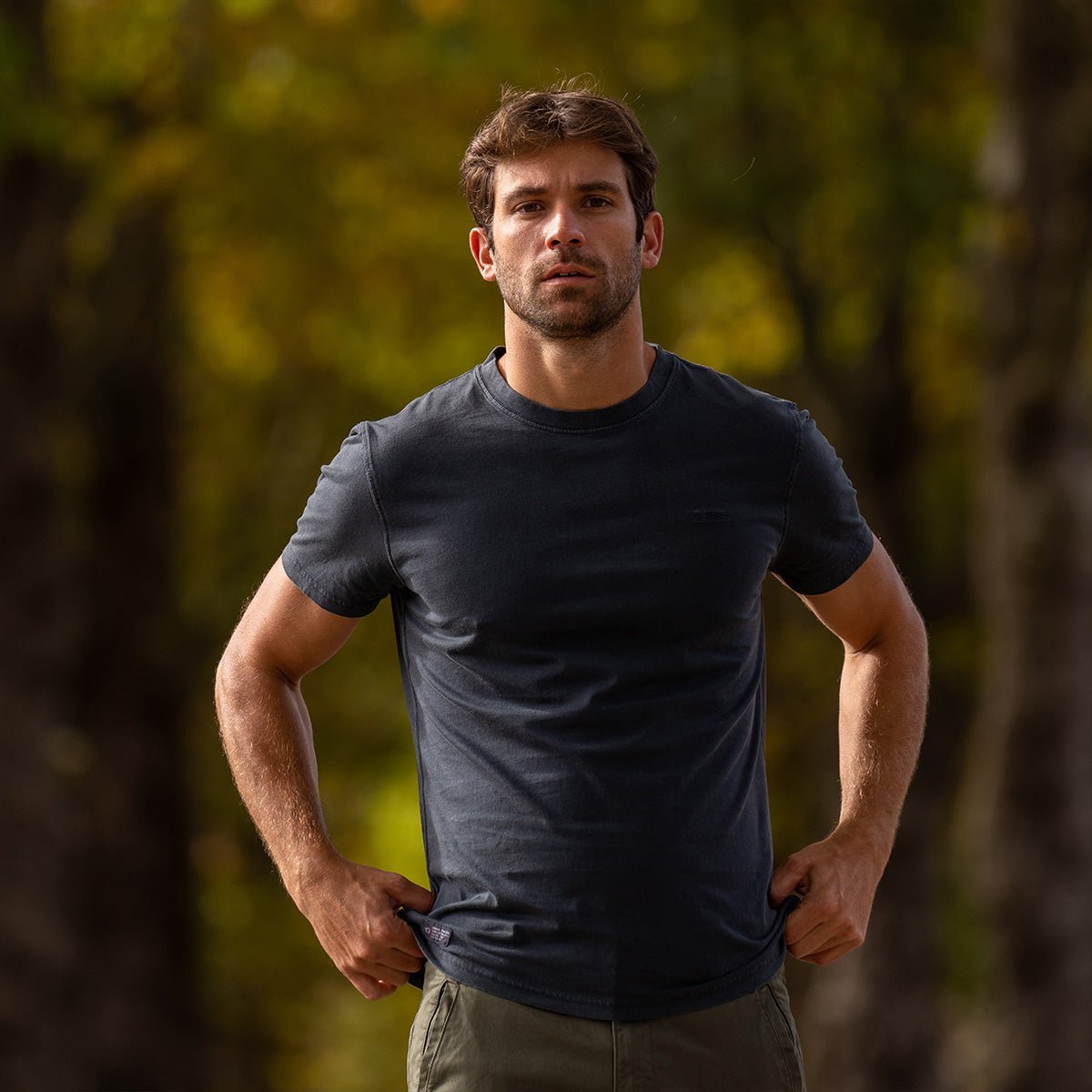 Organic cotton garment-dyed T-shirt BILLYBELT Black