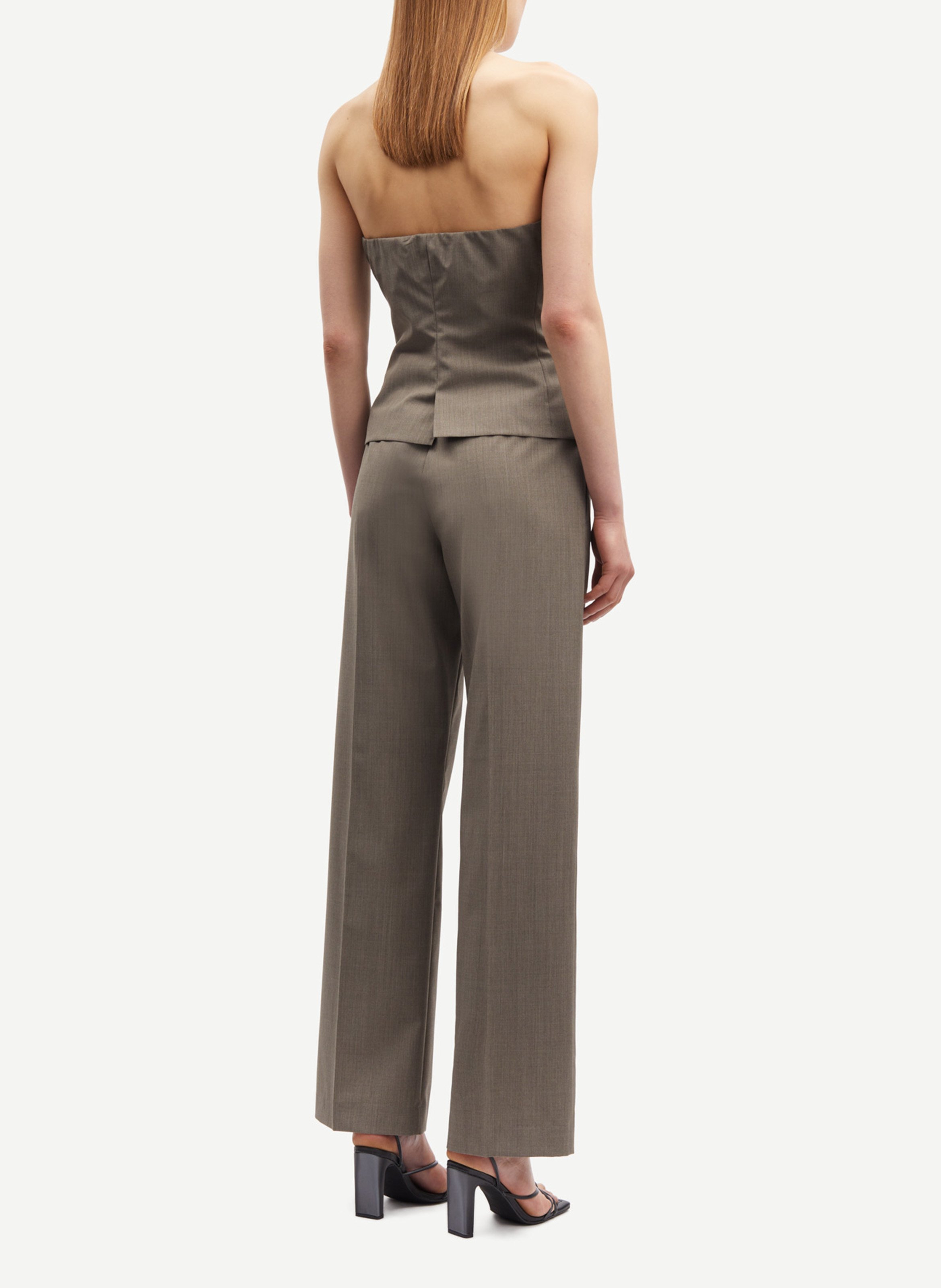 Bustier in mixed recycled fibers SAMSOE SAMSOE Beige