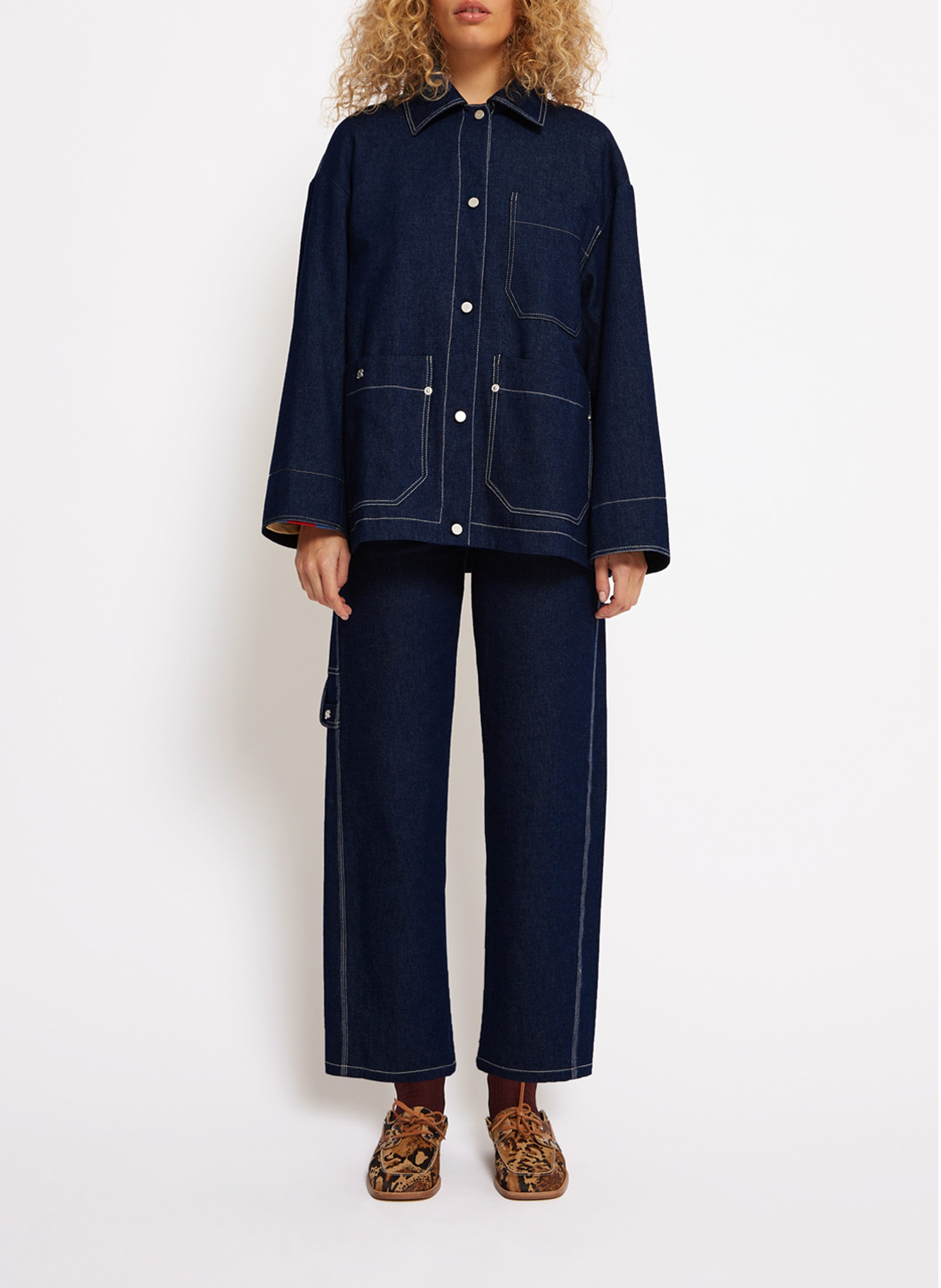 Veste oversize en coton ROSEANNA Bleu