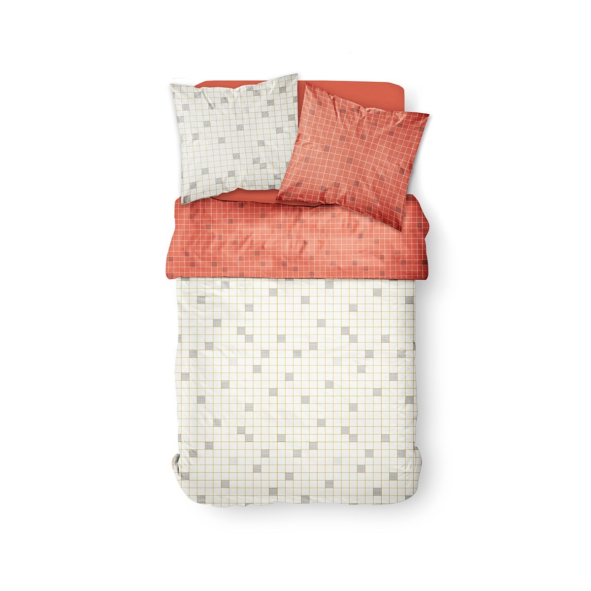 Printed cotton bedding set TODAY LINGE DE MAISON Grey