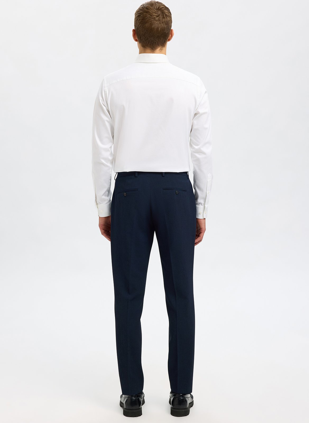 Pantalon de costume en fibres recyclées mélangées Bleu