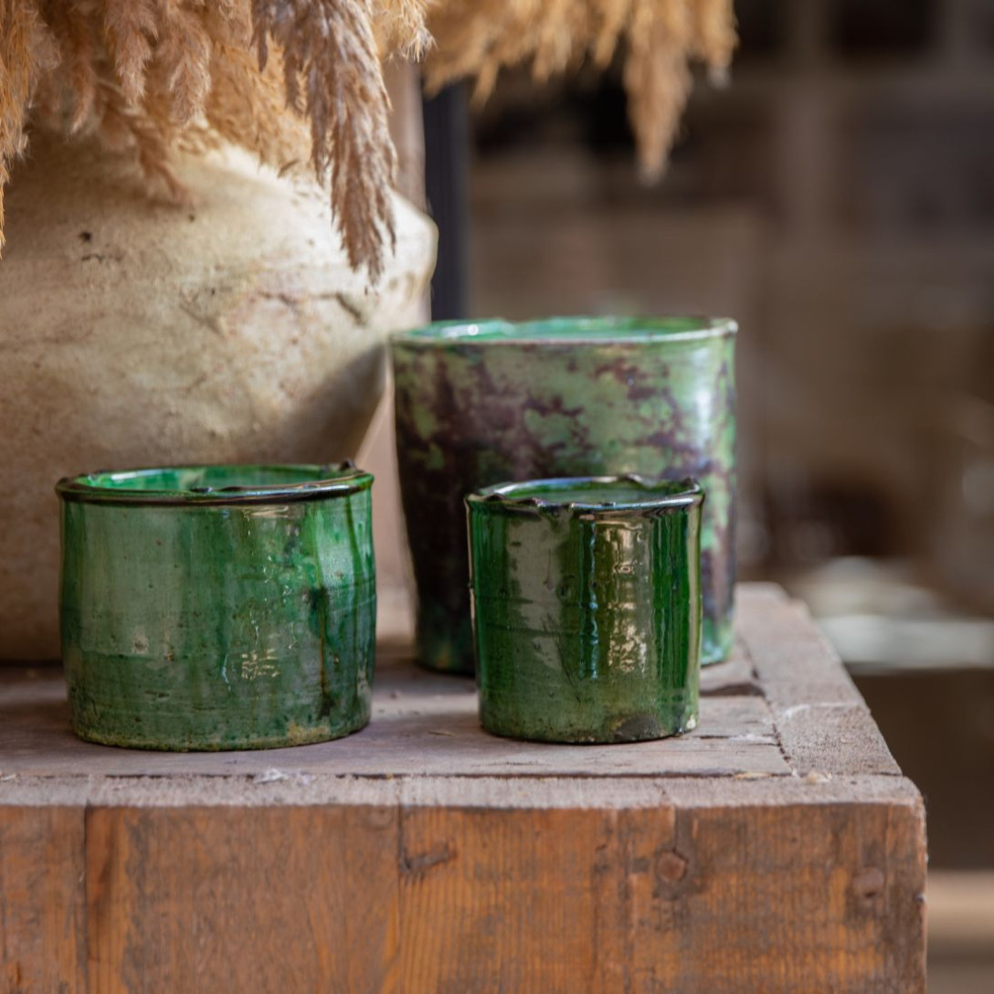 Bougie poterie tamegroute vert COTE BOUGIE Green