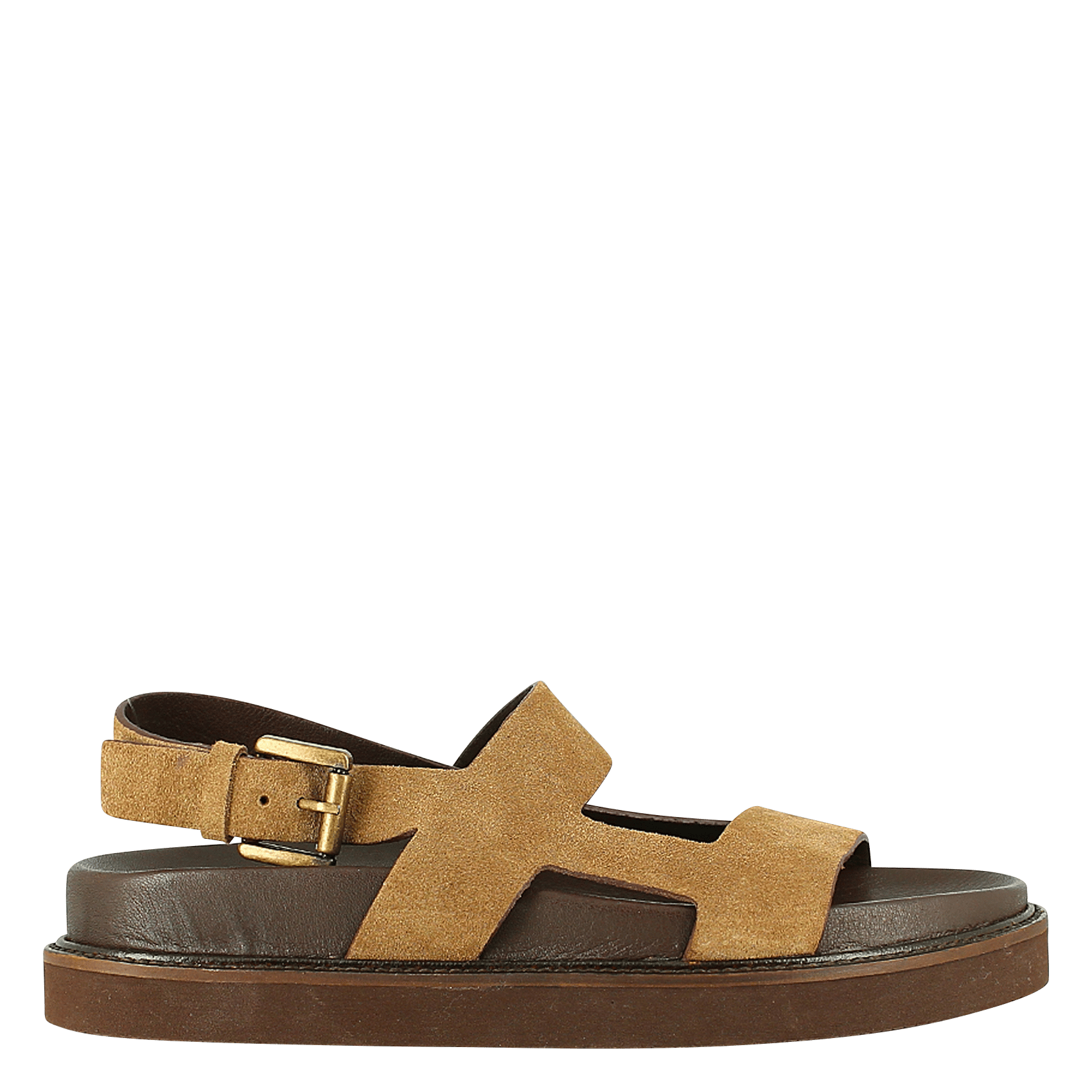 Sandales compensées en cuir JONAK Marron