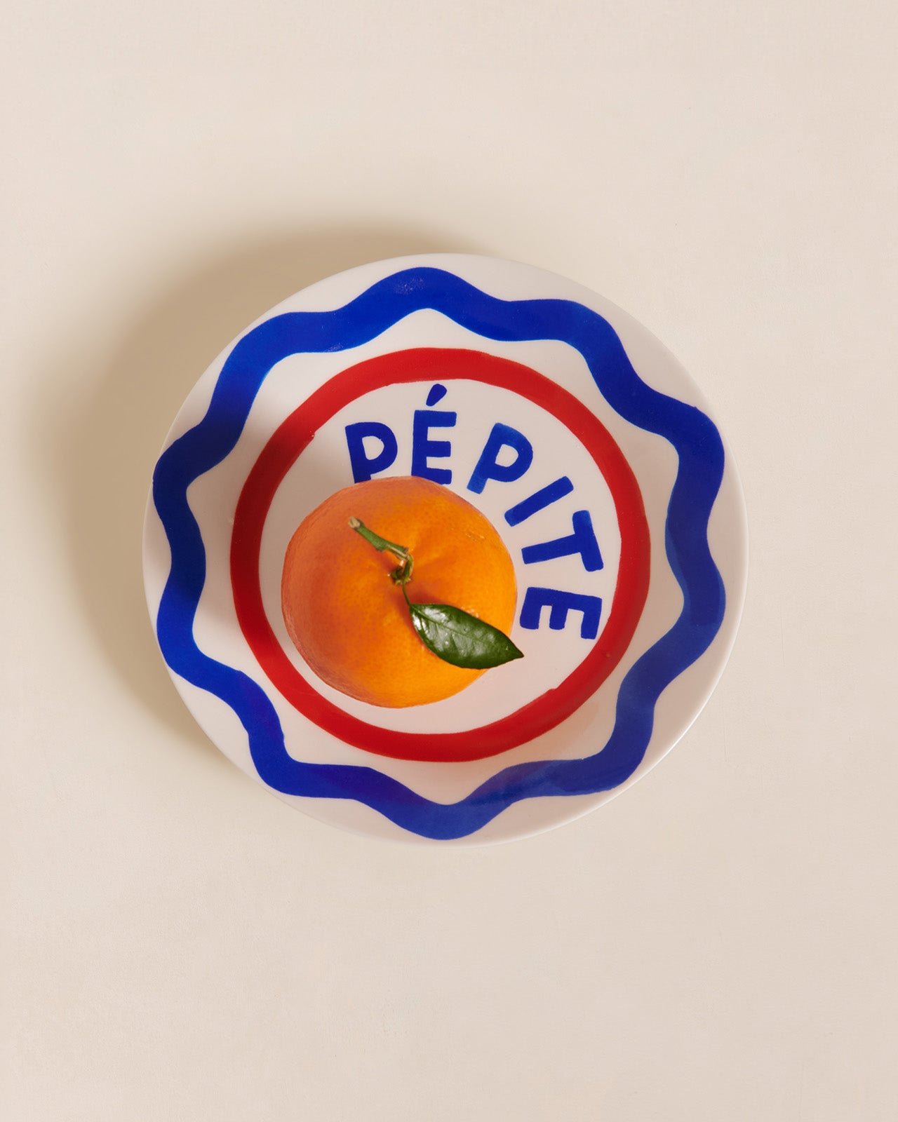 Porcelain dessert plate with gold nugget details EMOI EMOI Multicolored