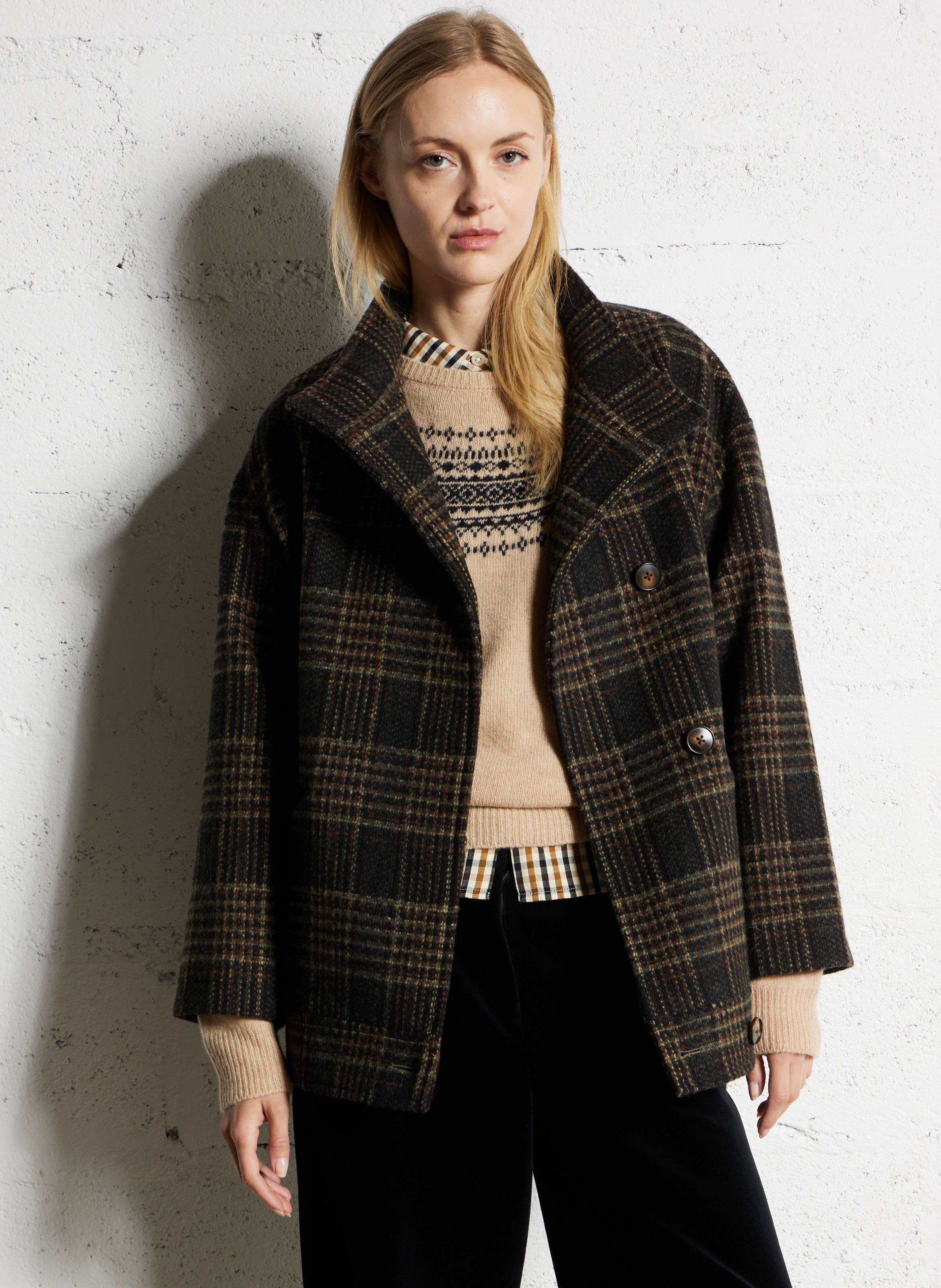 Manteau oversize imprimé NICE THINGS Gris