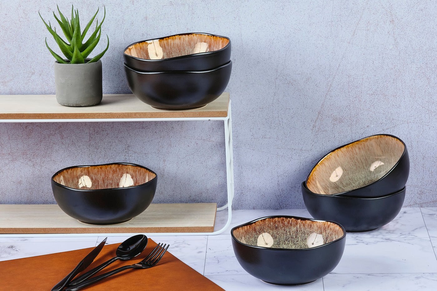 Iris Bowl ø16.5cm - 6 pieces - Wild Brown BJORN Brown
