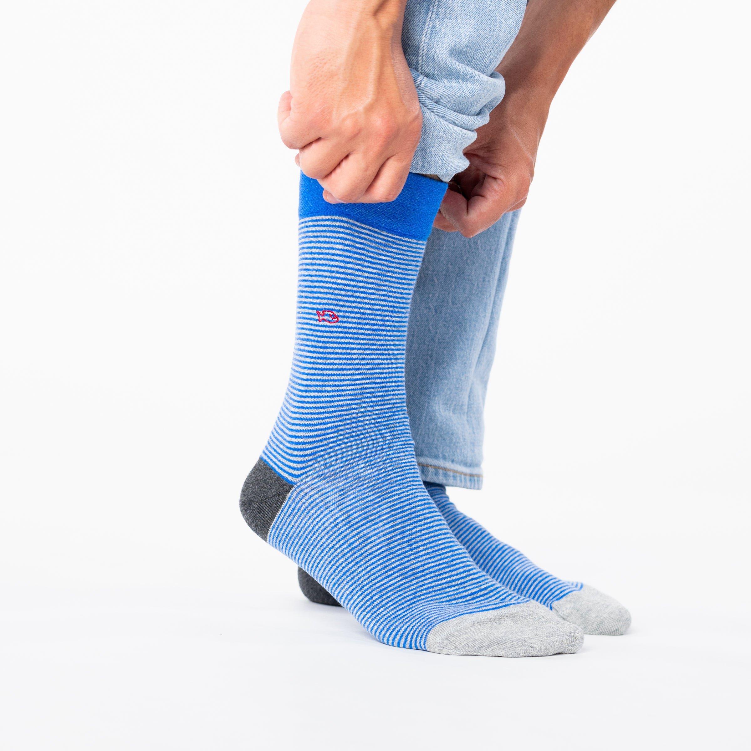 Striped combed cotton socks BILLYBELT Blue