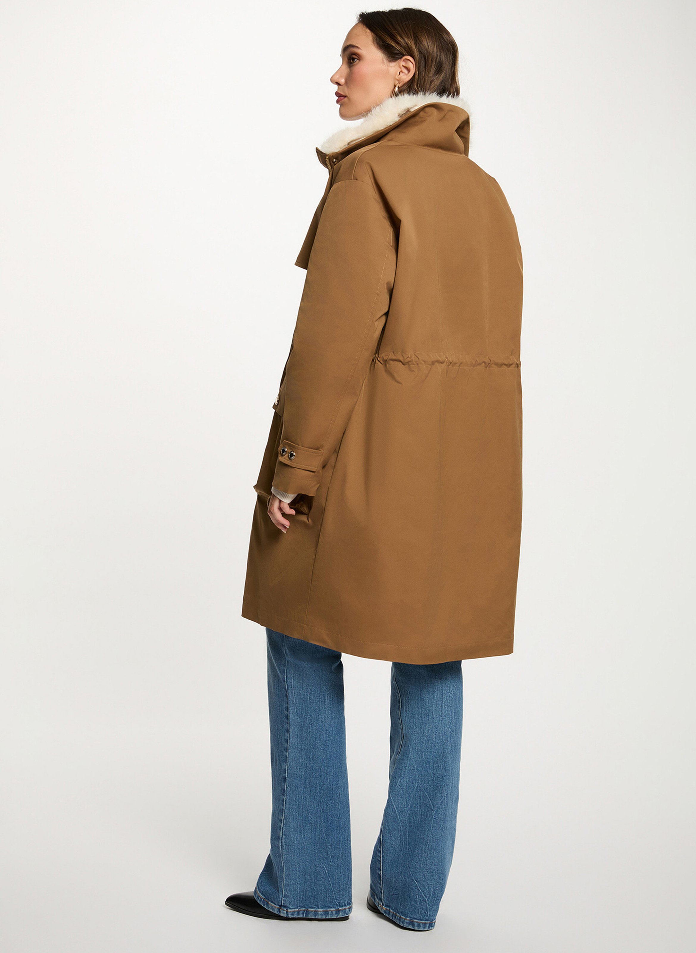 Oversized jas met opstaande kraag MORGAN Bruin