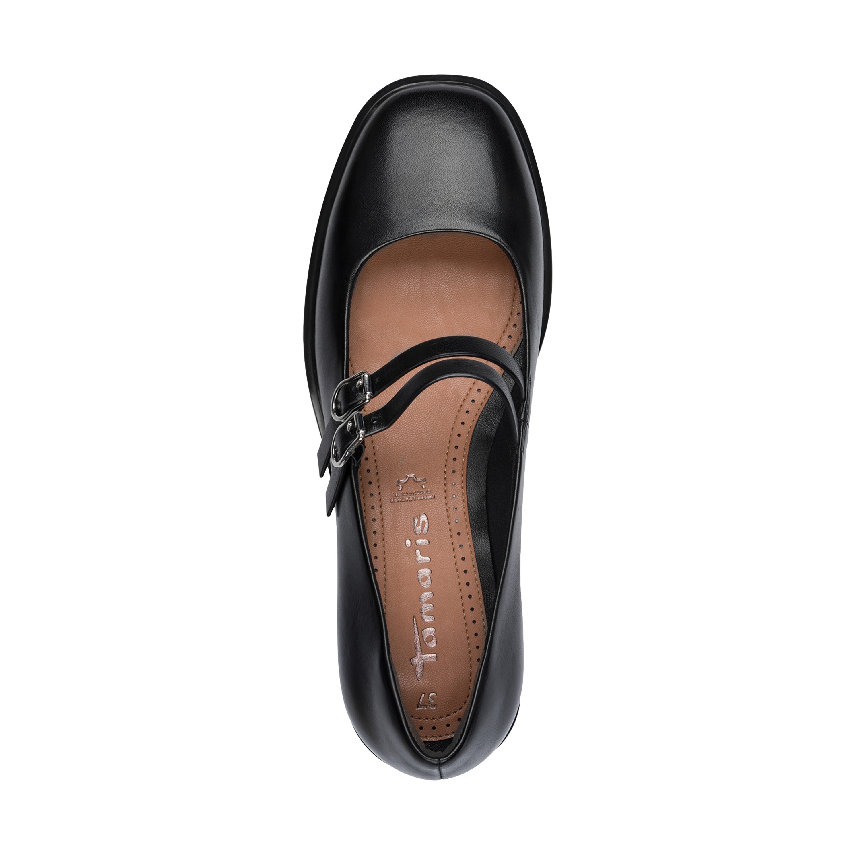 Leather ballet pumps TAMARIS Black