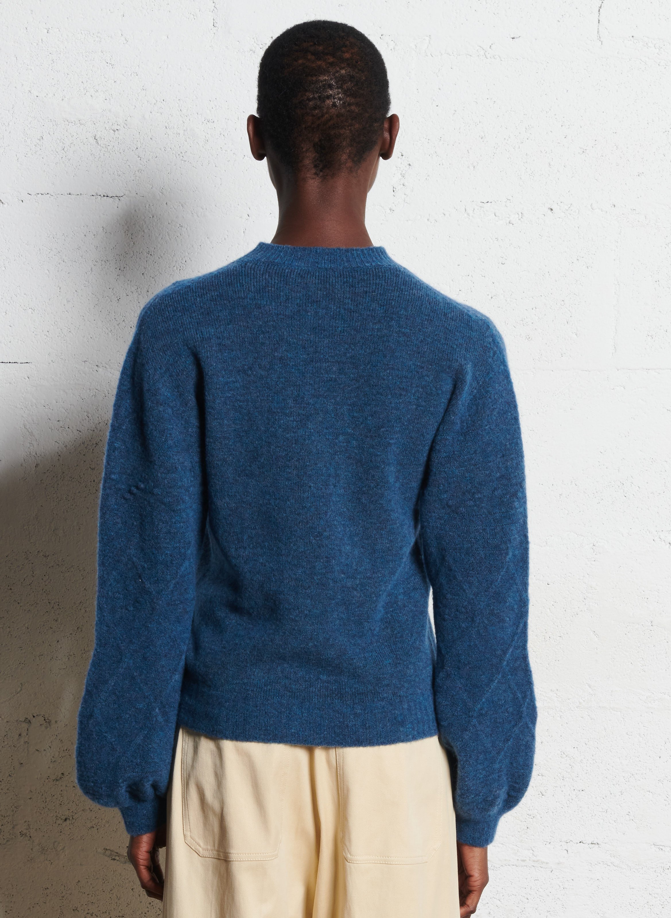 Pull col rond en laine mélangée MOMONI Bleu