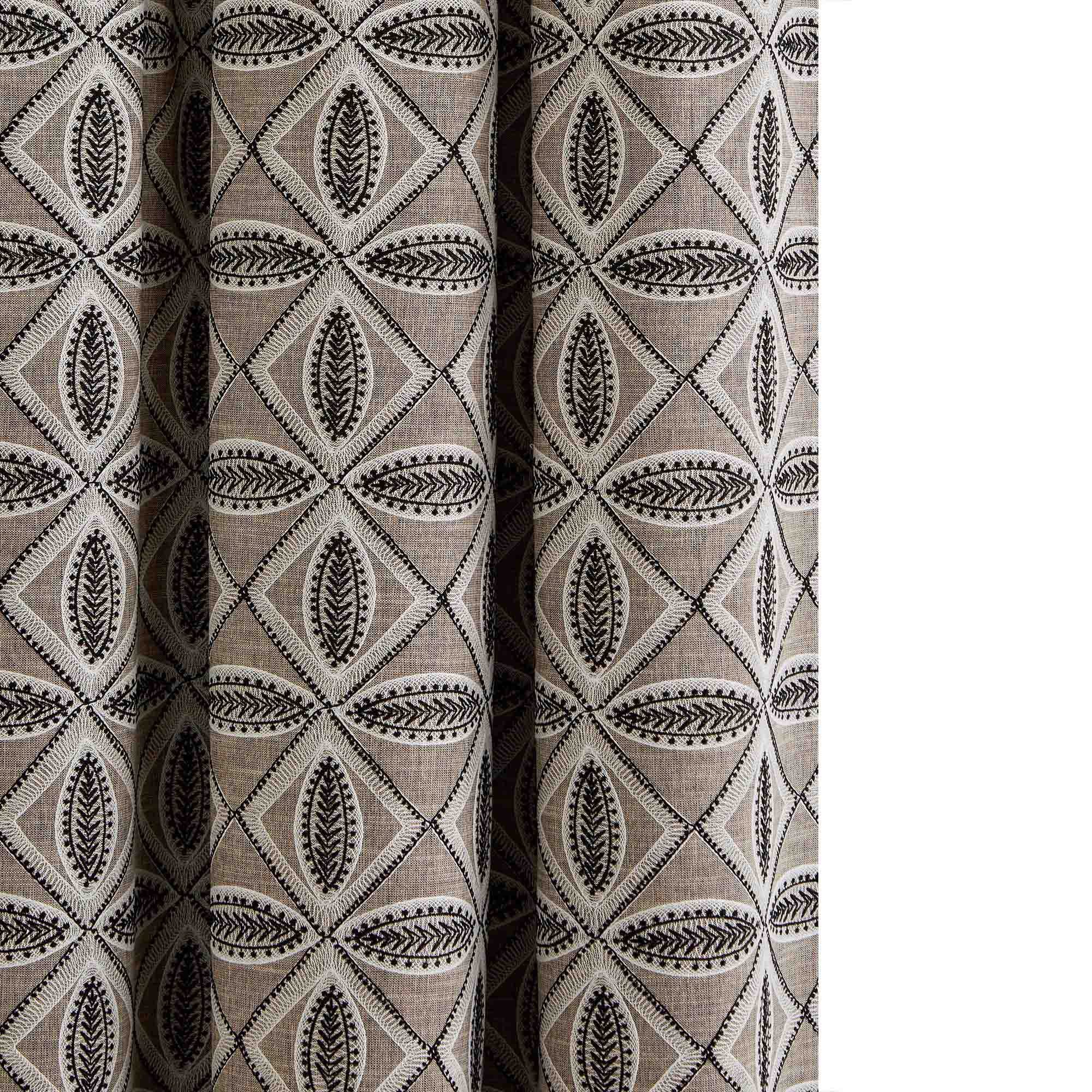 ARDECO - Cotton lined curtain with black eyelets MADURA Beige