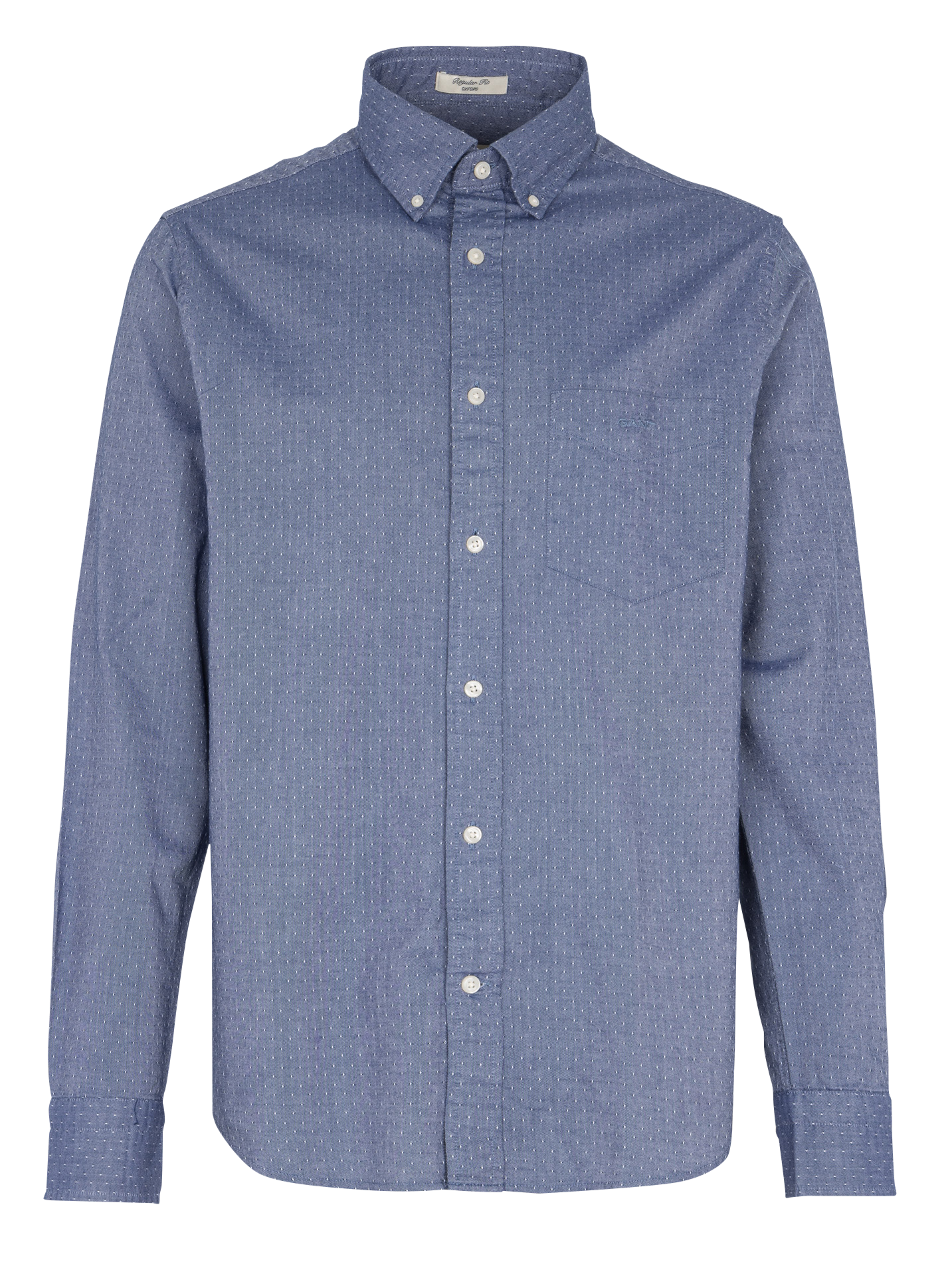 Regular embroidered cotton shirt GANT Blue