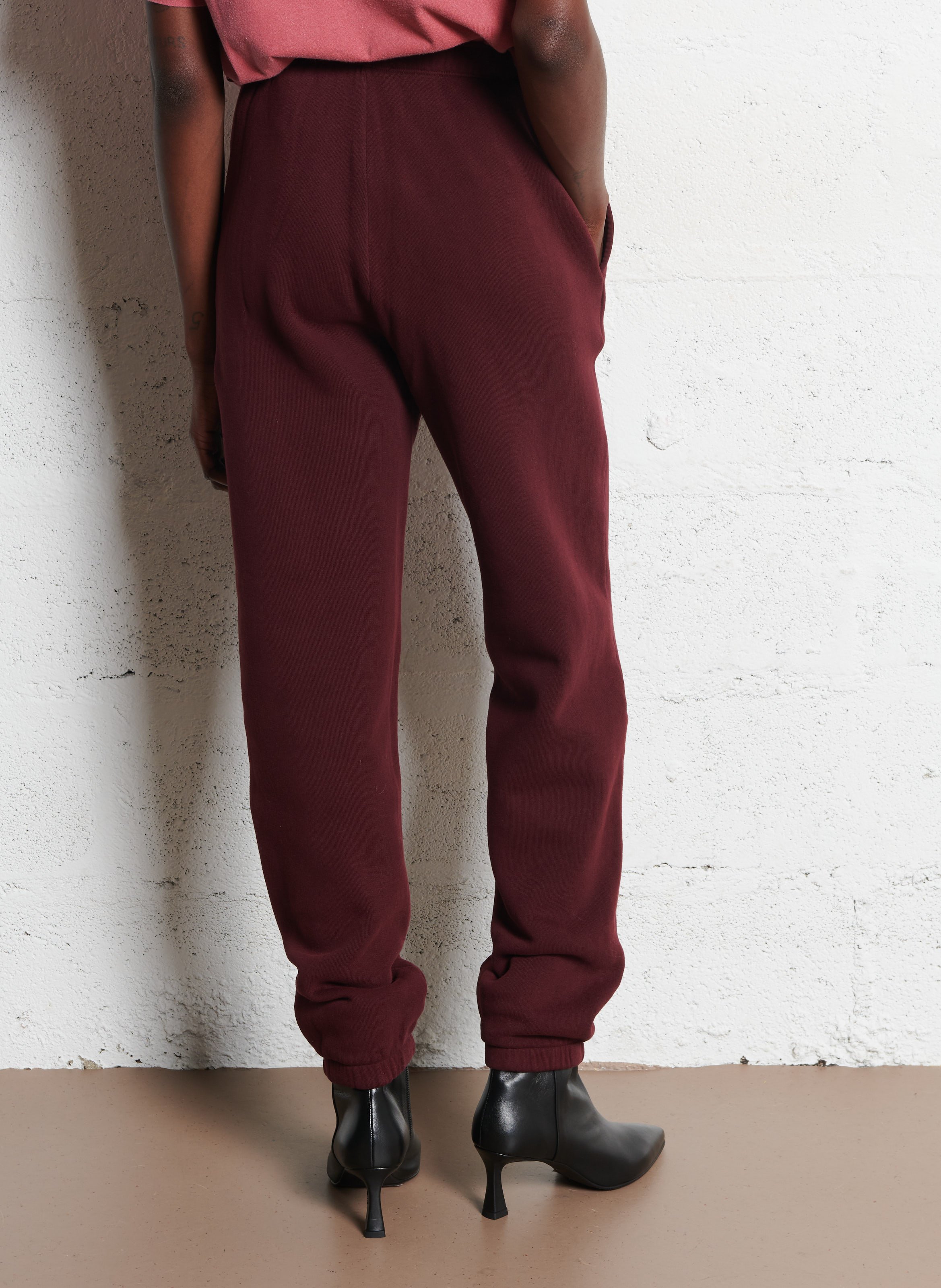 High-waisted cotton-blend joggers AMERICAN VINTAGE Red