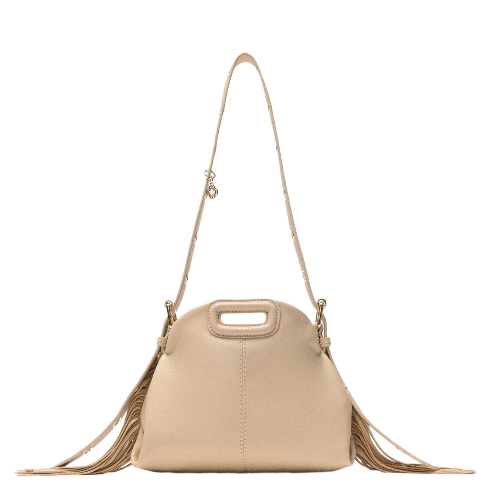 Sac bandoulière en cuir lisse MAJE