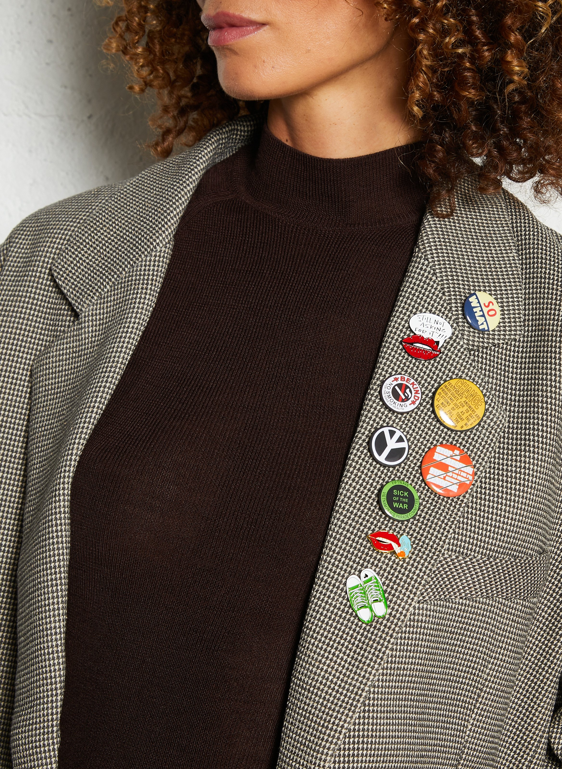 Veste tailleur ample imprimée MES DEMOISELLES Beige