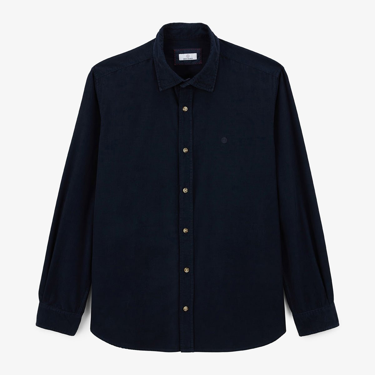 Solid velvet long-sleeve shirt SERGE BLANCO Blue