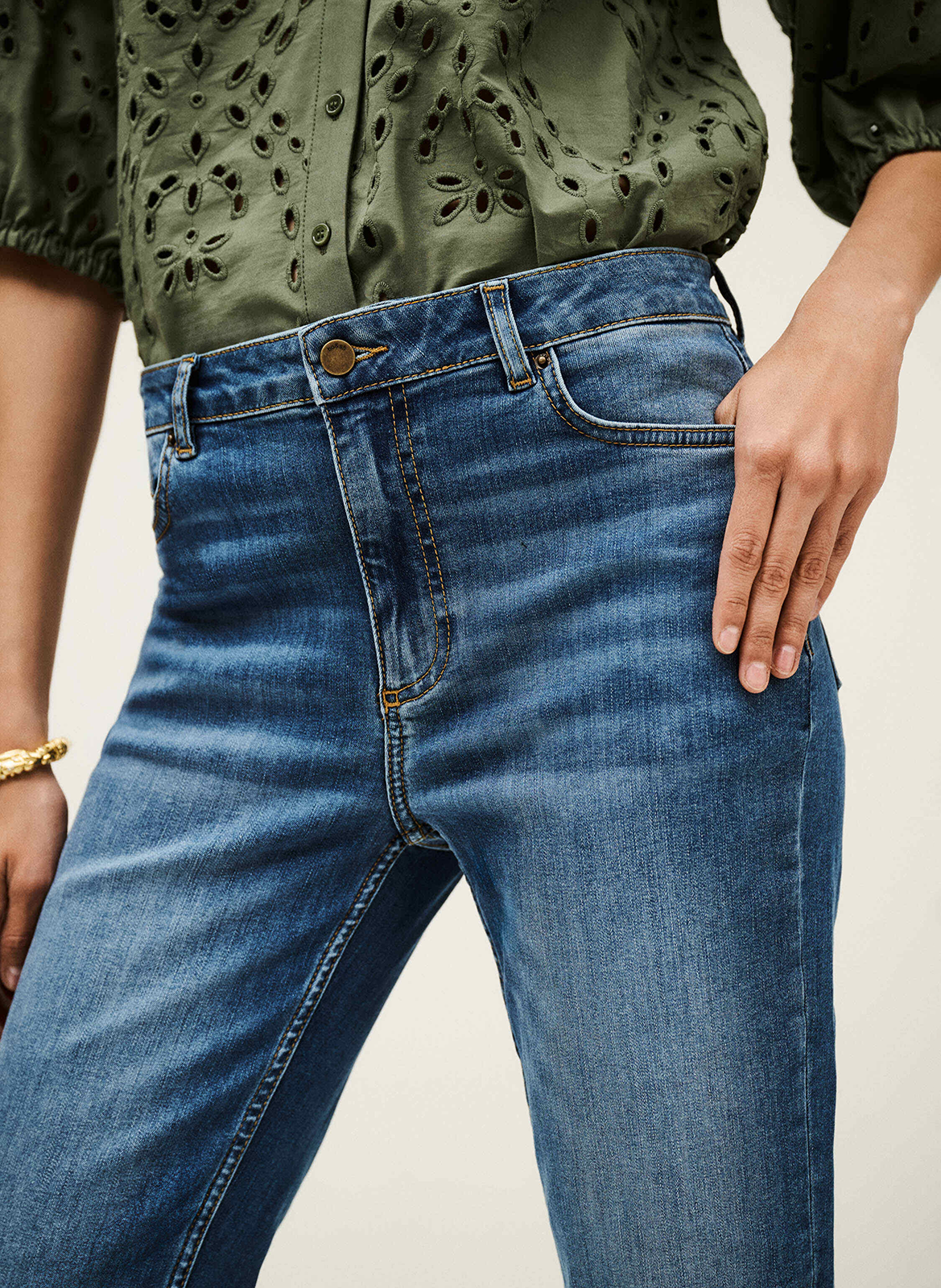 Flared jeans - katoenblend BA&SH Blauw