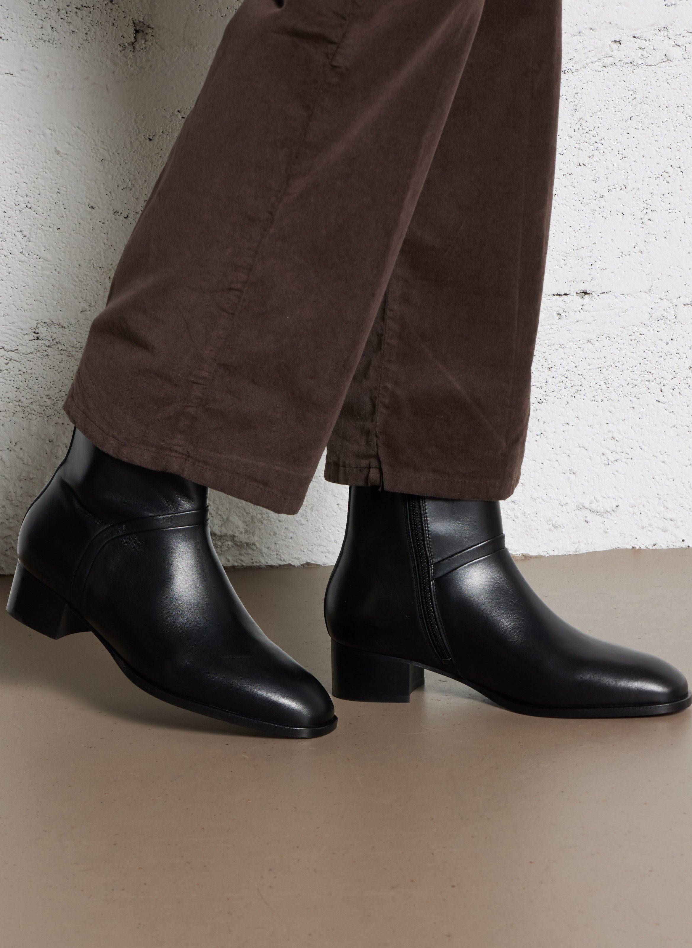 Boots en cuir SOCQUE PARIS Noir