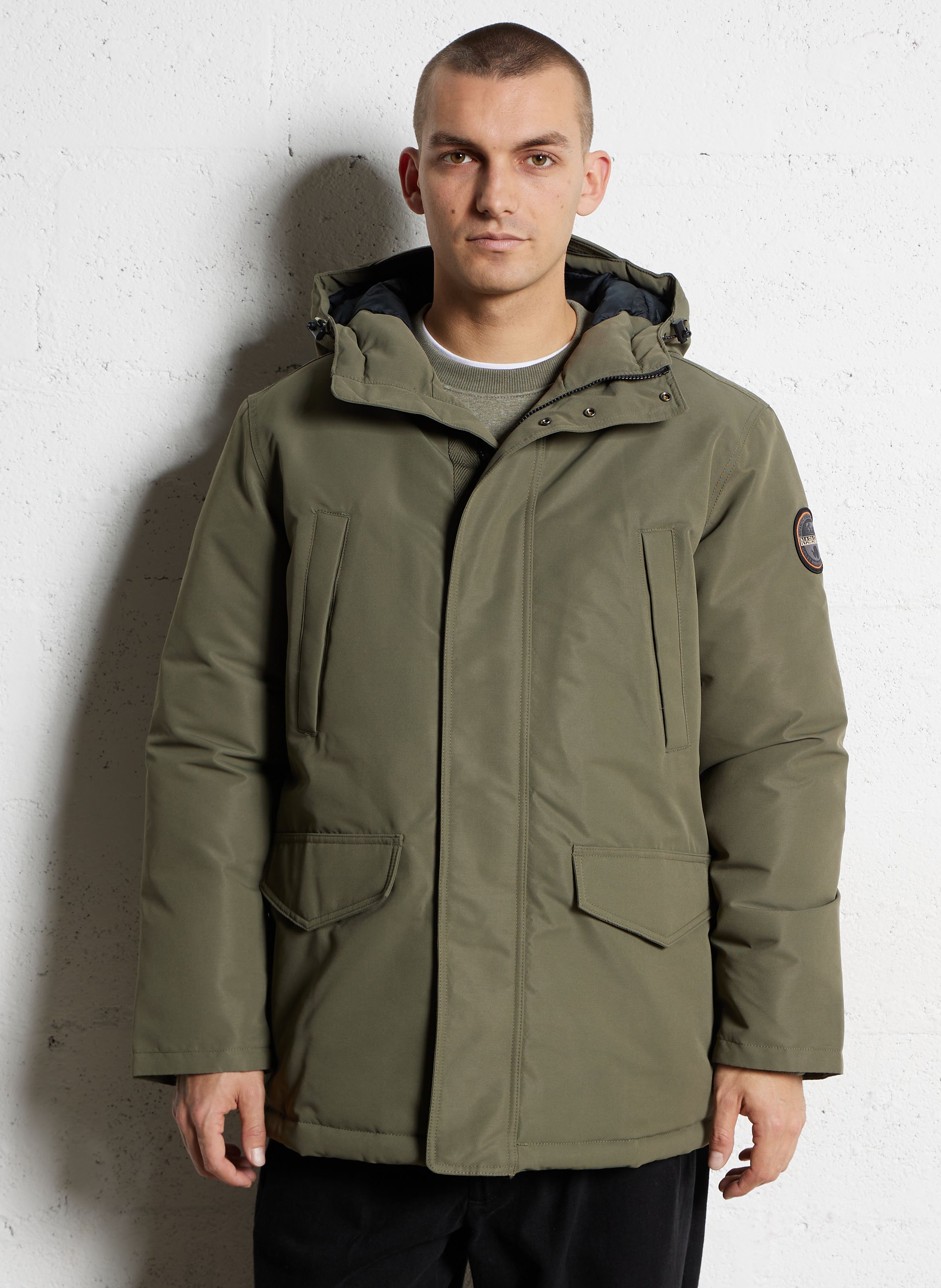 Rechte jas met capuchon NAPAPIJRI Groen