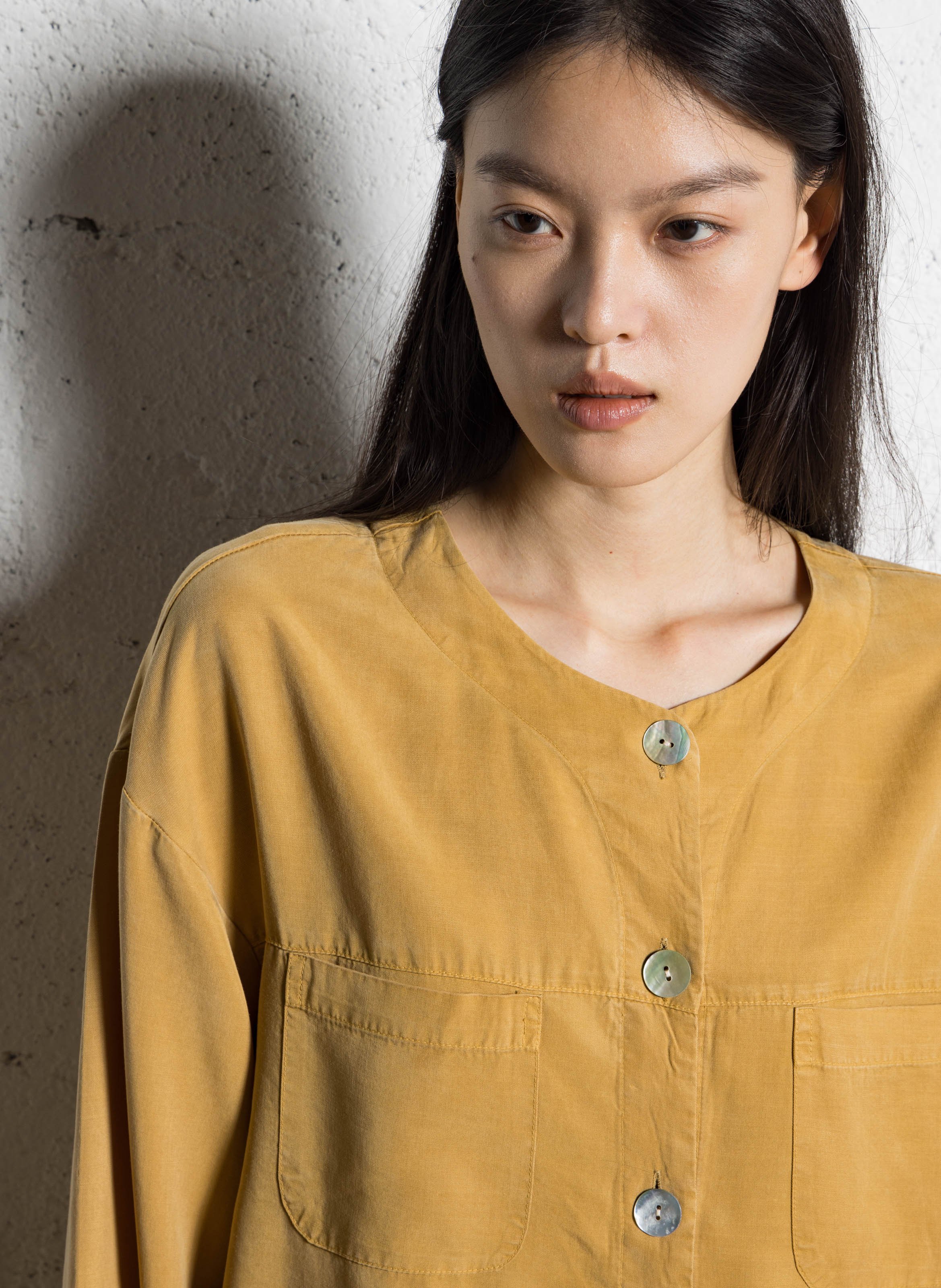 Veste droite col rond NICE THINGS Jaune