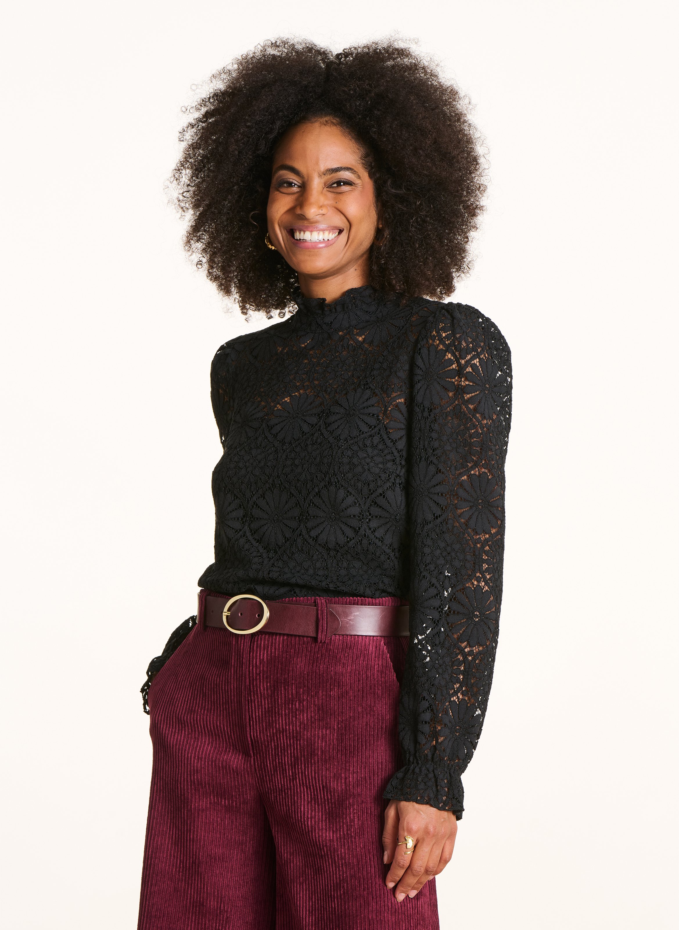 Bluse mit klassischem Spitzkragen LA FEE MARABOUTEE