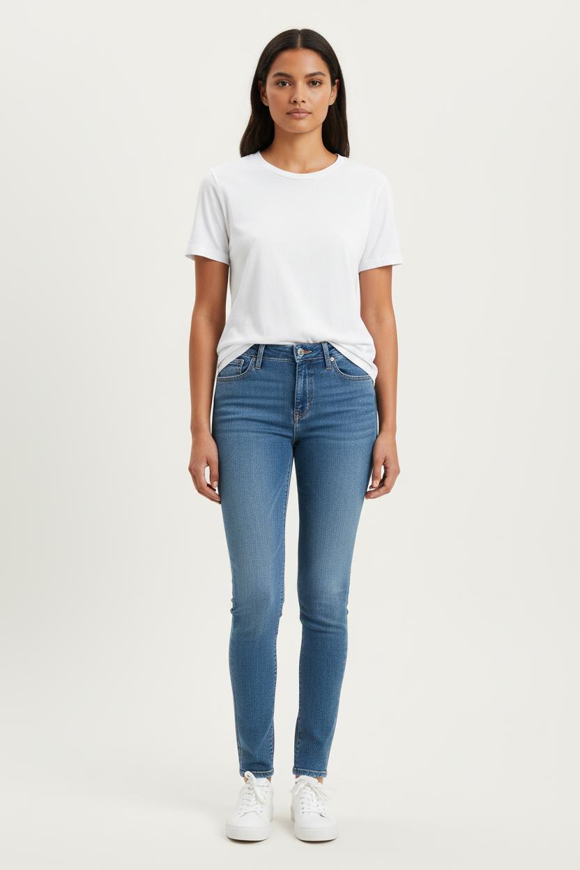 Cropped slim jeans with studs LEVI'S - Seconde main Blue