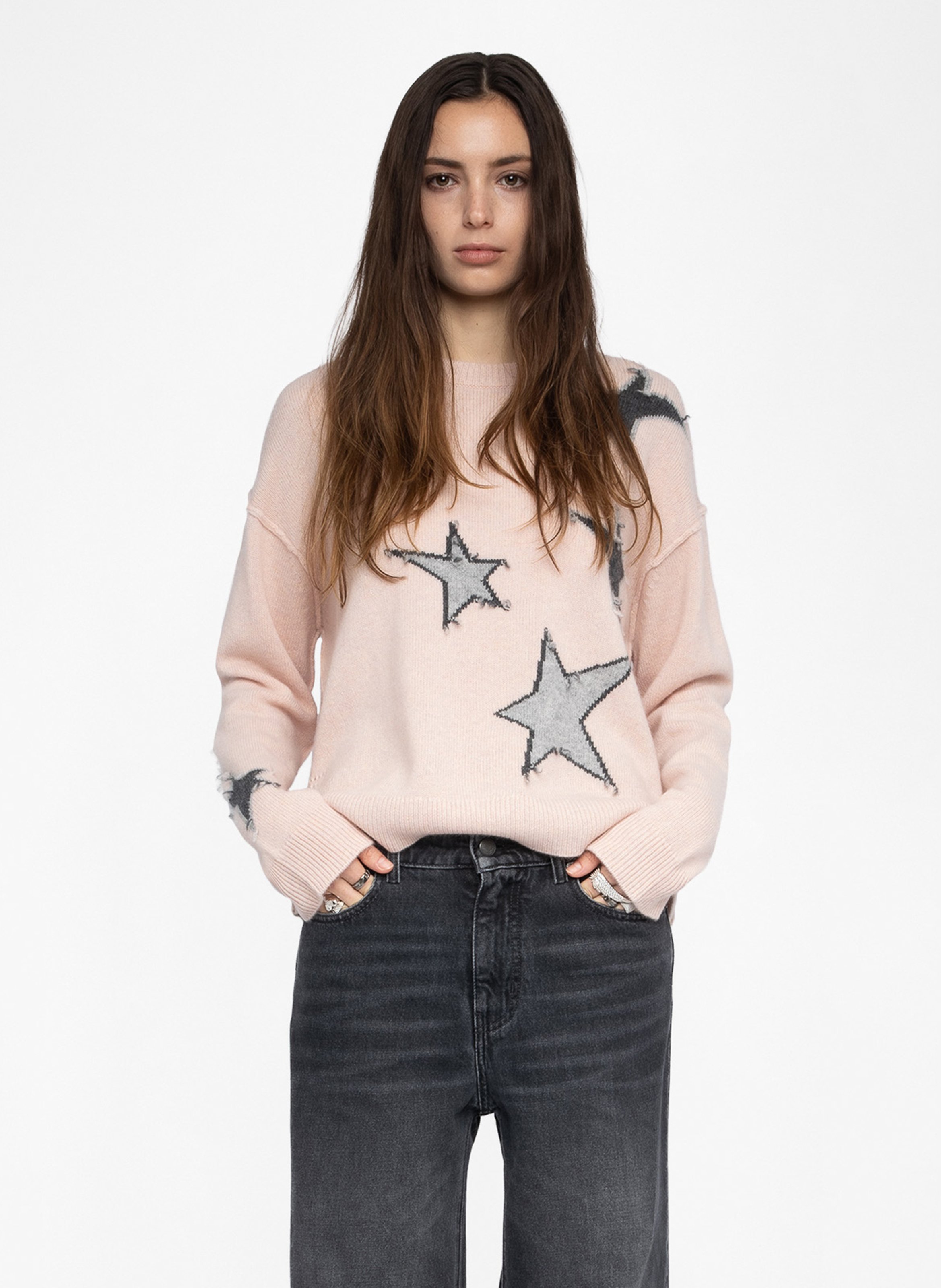 Pull col rond en cachemire ZADIG&VOLTAIRE Rose