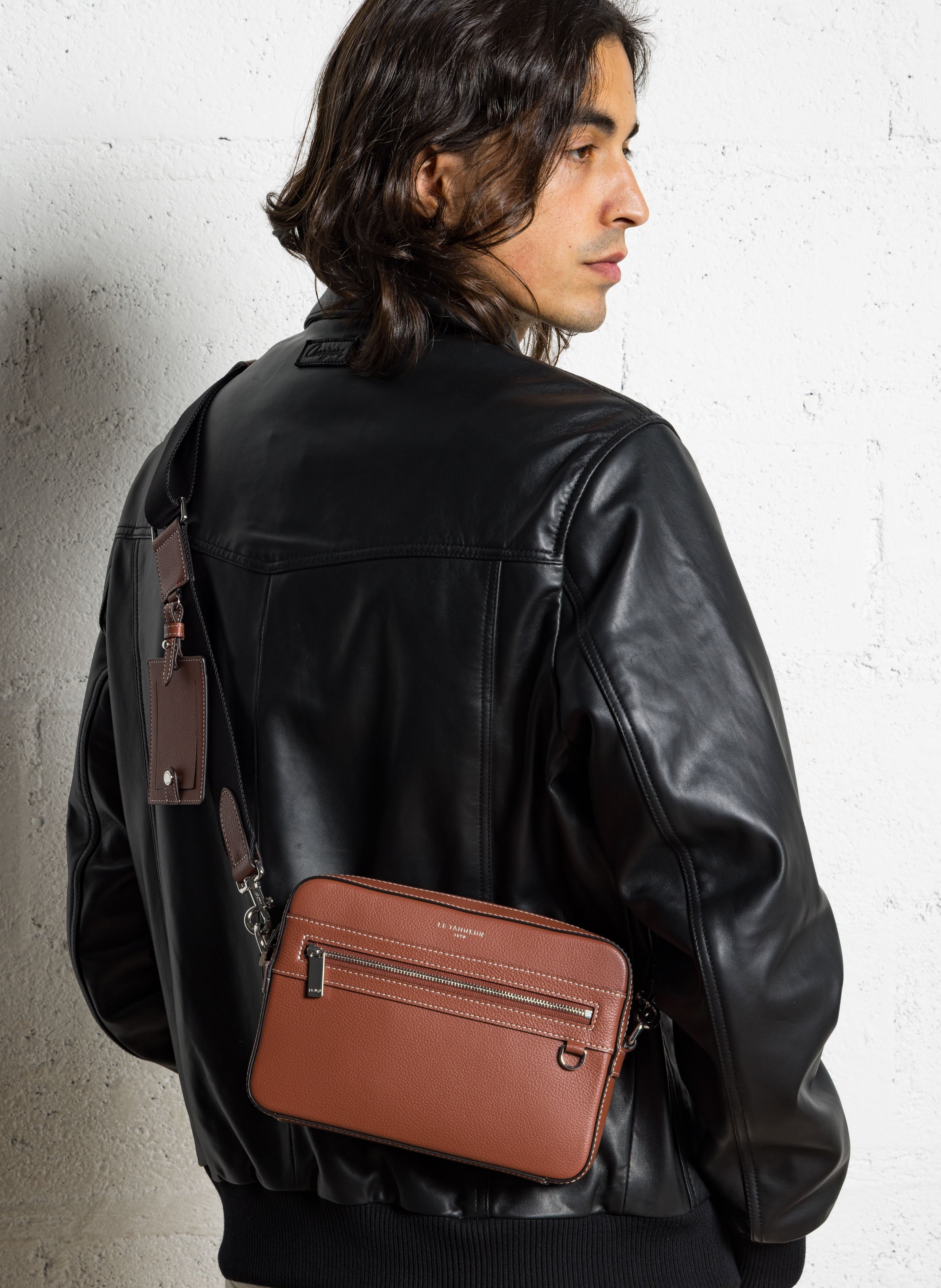 Leren crossbodytas  LE TANNEUR Bruin