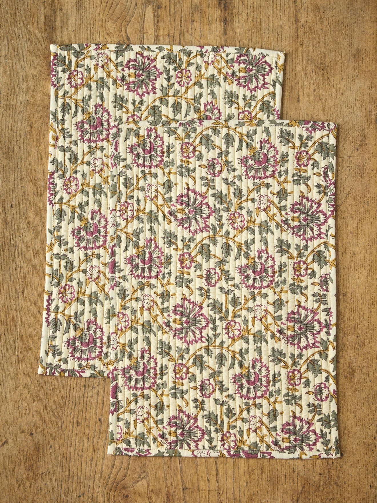 Set of Indian fabric placemats, set of 2 CYRILLUS Beige