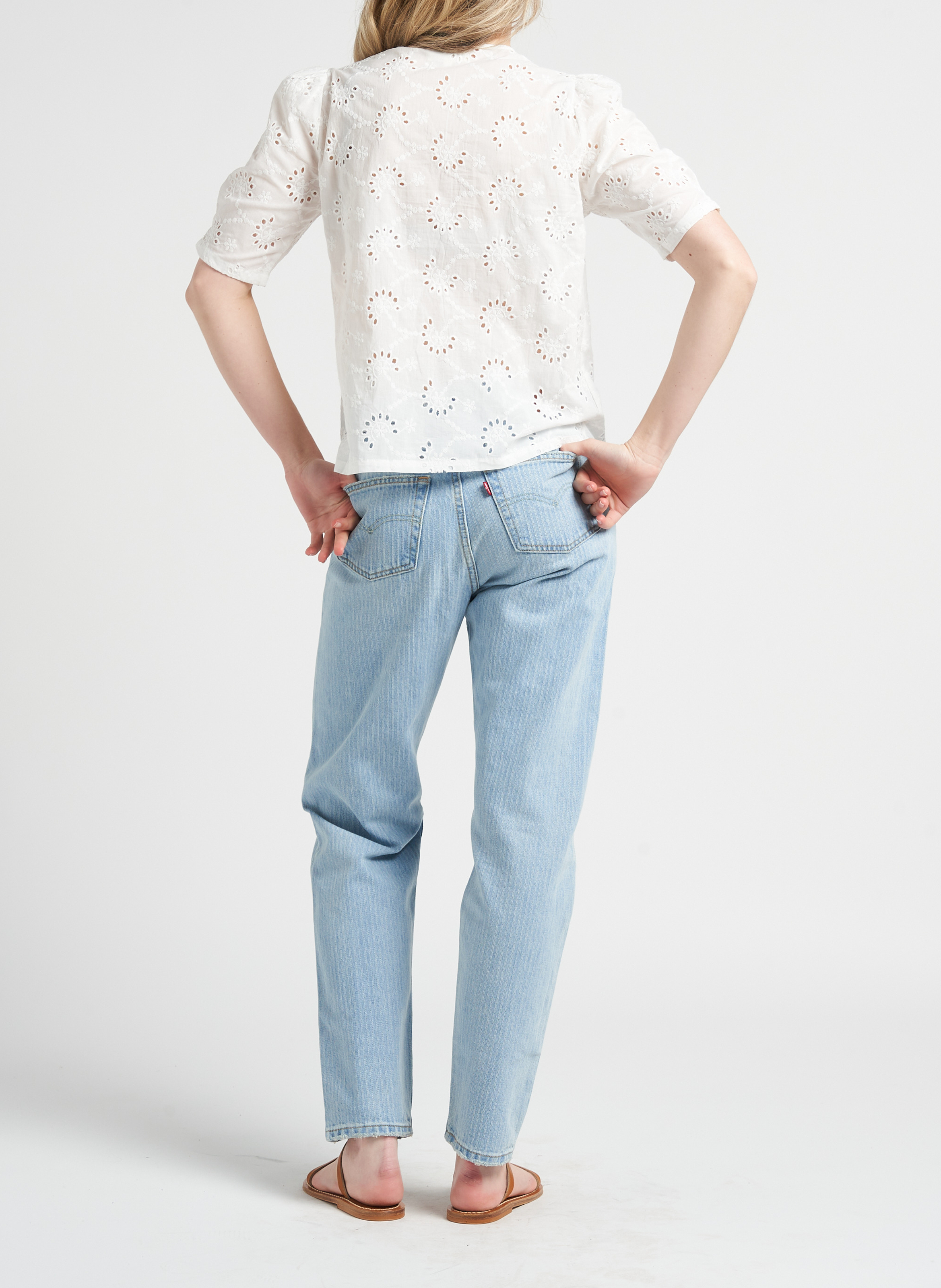 Rechte, katoenen jeans met verwassen effect LEVI'S Jeans verschoten