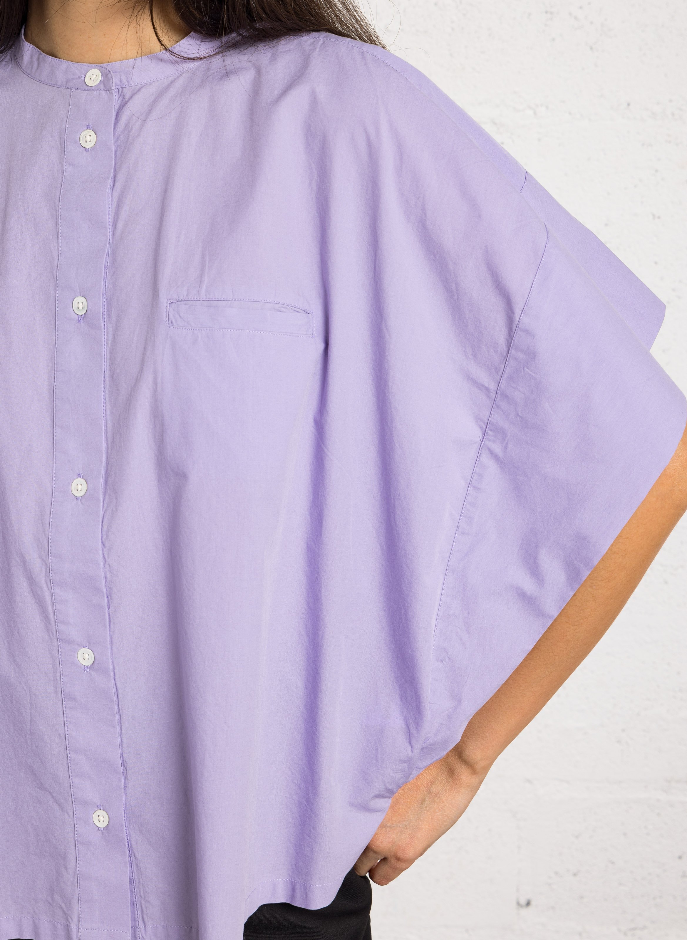 Chemise ample col mao en coton BELLEROSE Violet