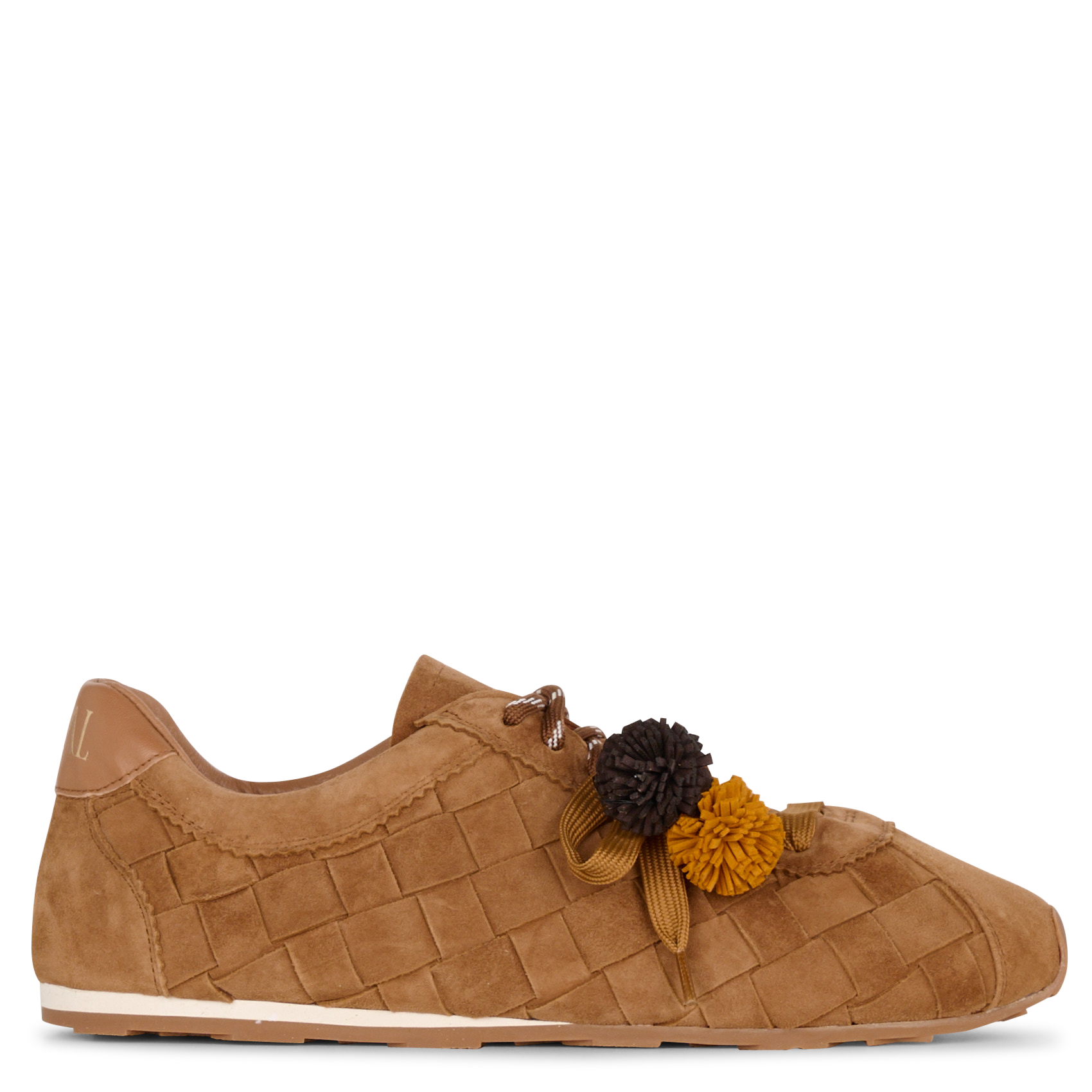 Baskets basses en cuir velours TORAL Marron