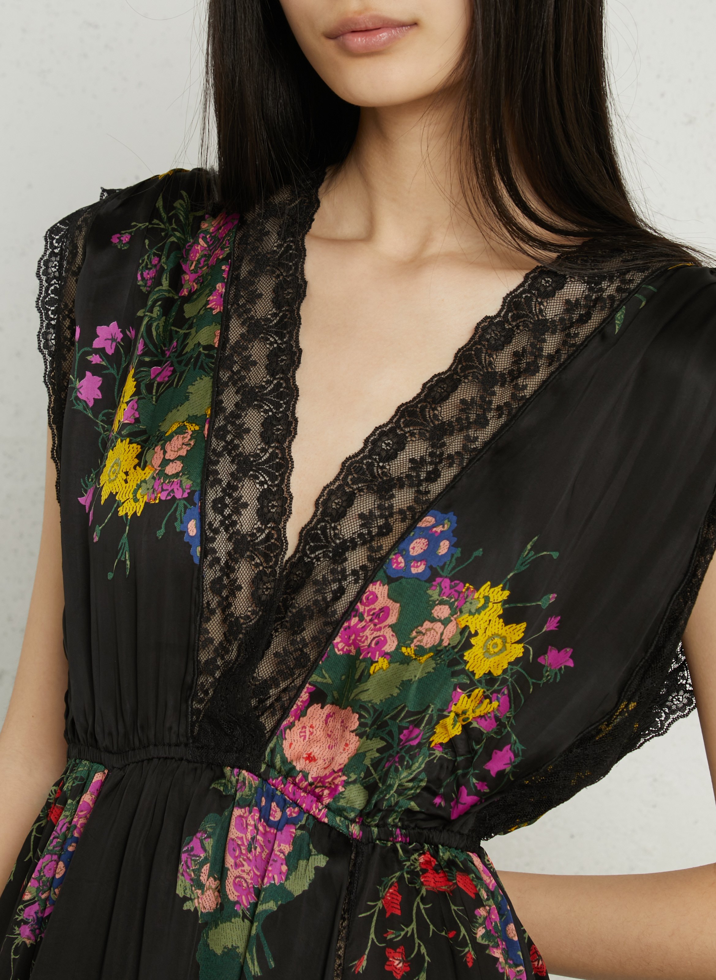 Long printed V-neck dress MES DEMOISELLES Multicolored