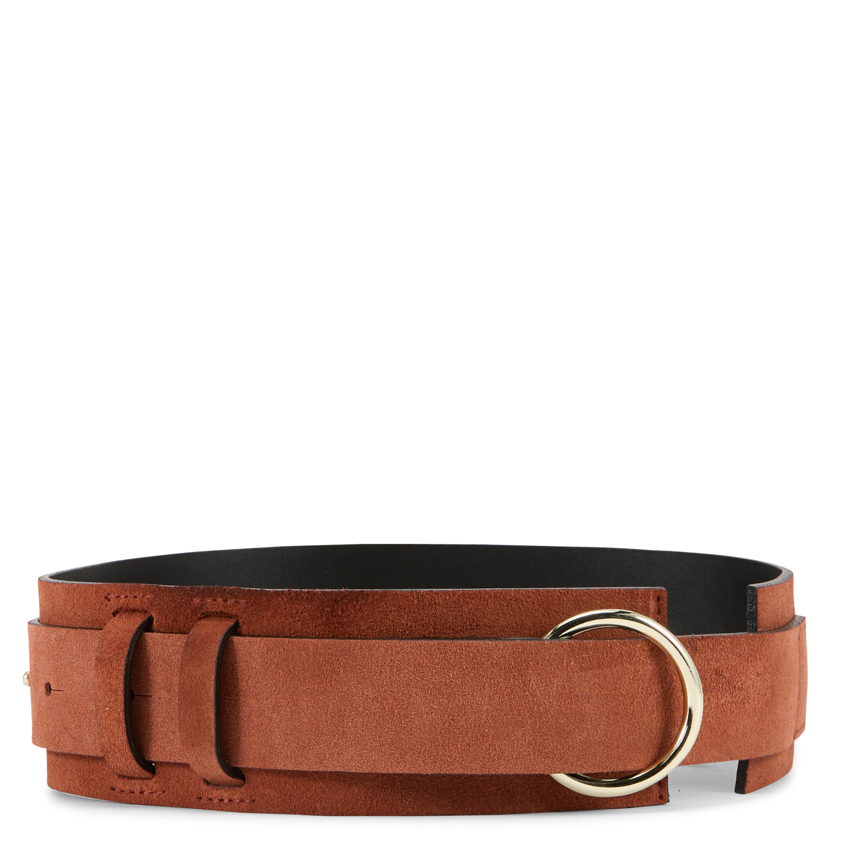 Breiter Gürtel aus Veloursleder LA FEE MARABOUTEE Braun